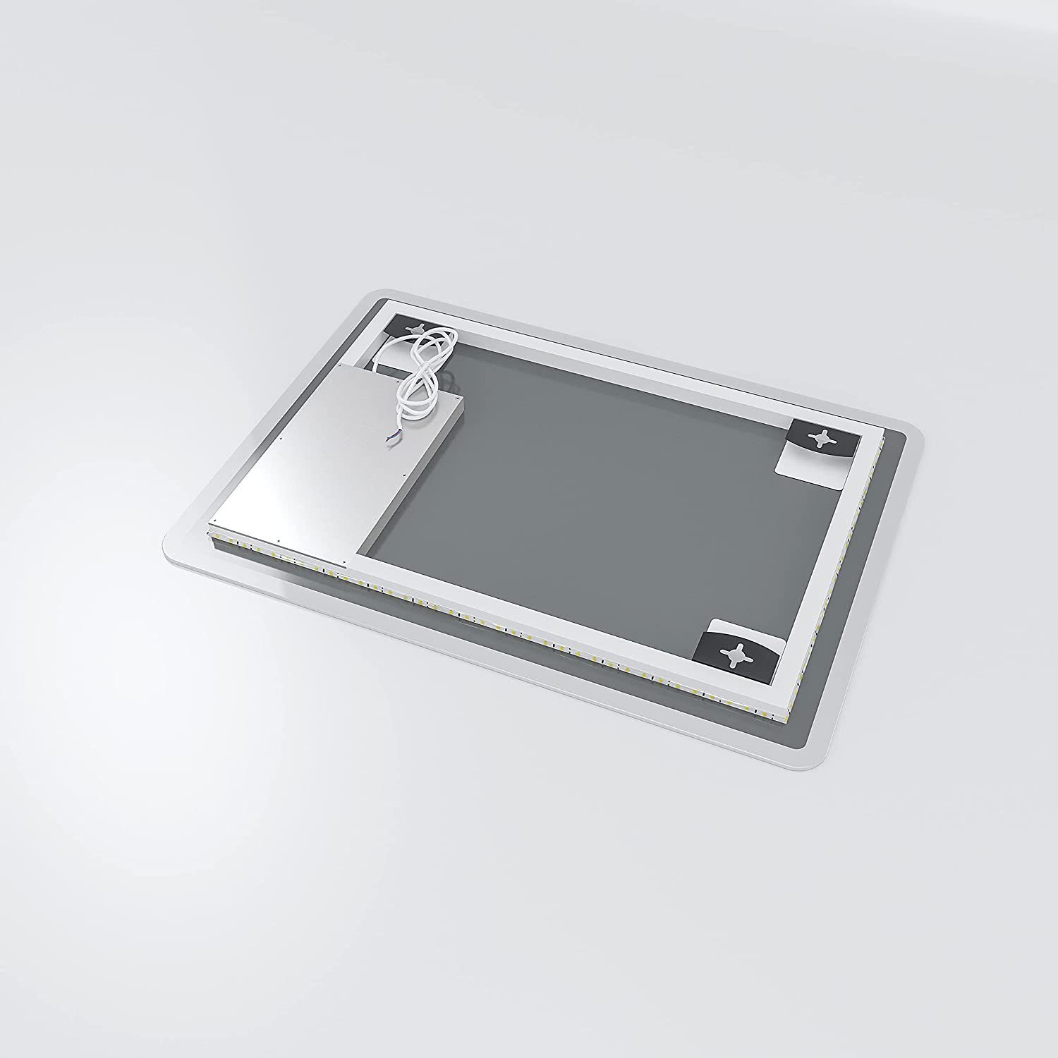 Kaltweiß 6400K Dimmbar Badspiegel IP44 AQUABATOS Beleuchtung Badezimmerspiegel LED-Lichtspiegel Energiesparend LED 70x50cm, Schalter mit Bad Spiegel Touch