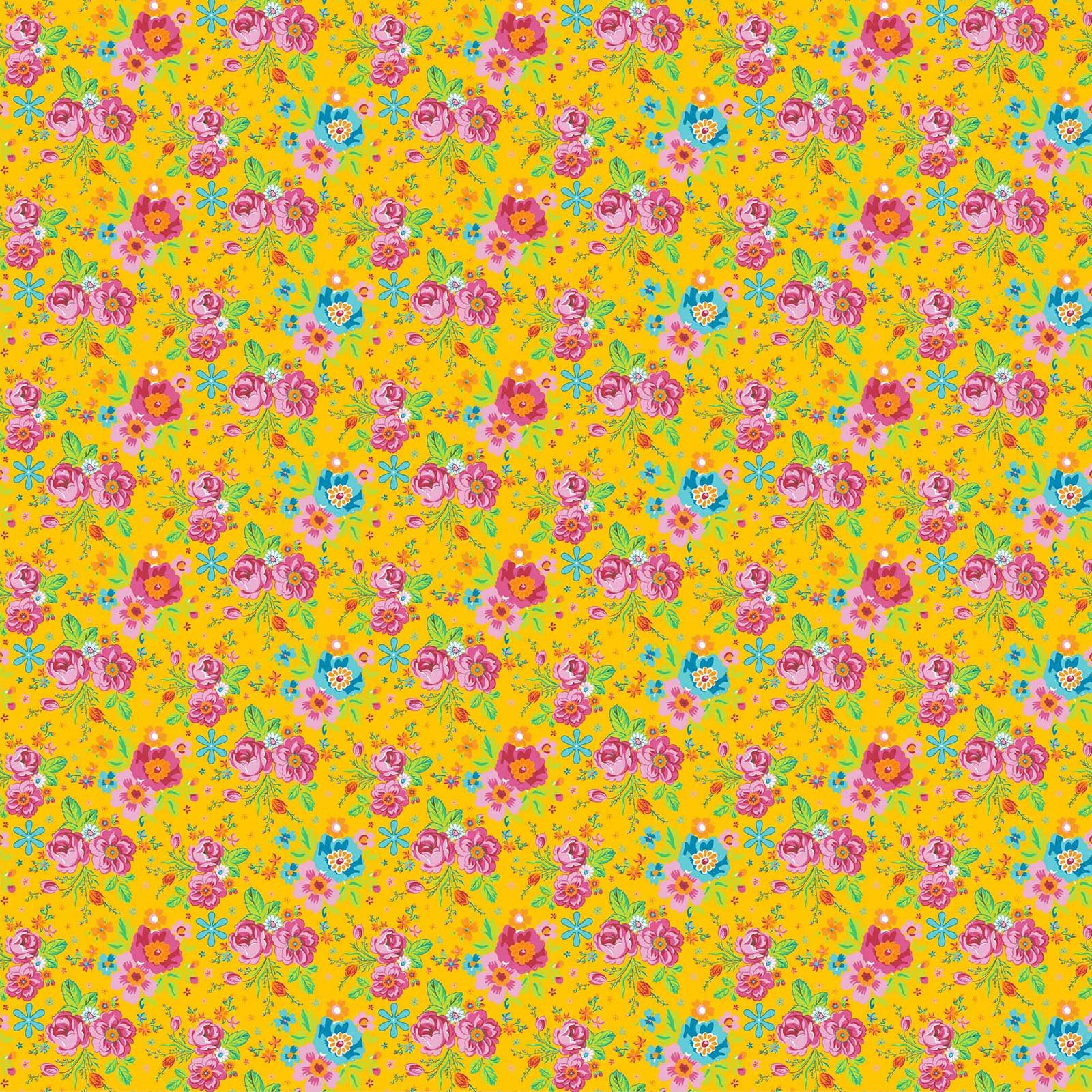 maDDma Stoff 0,5m Baumwollstoff BeHappy Motiv Flowerpower Halbmeterware 150cm breit, Motiv 5