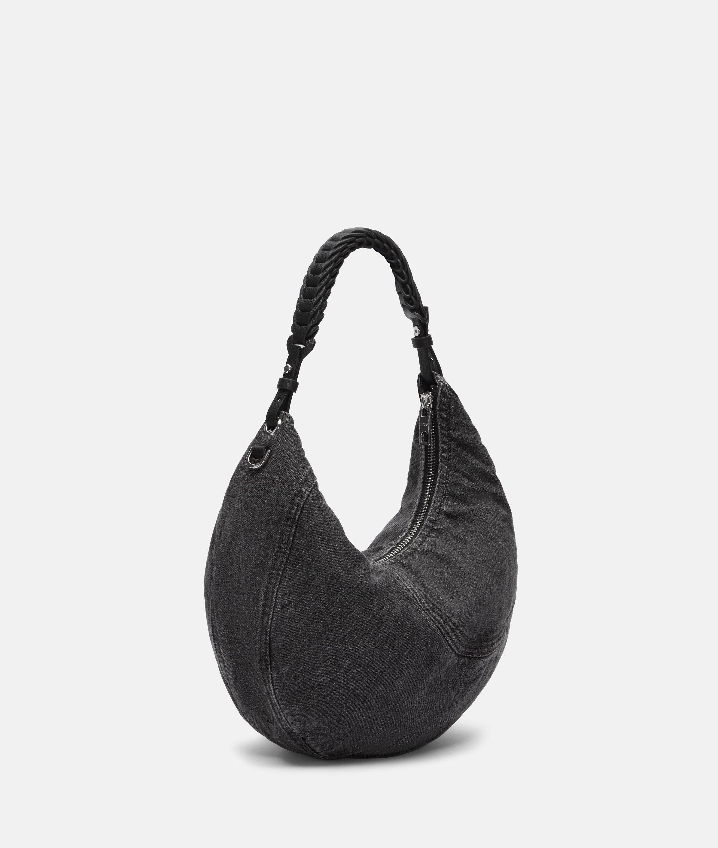 Liebeskind Berlin Schultertasche Denim Luna Hobo S, Handliche Hobo-Bag aus Denim