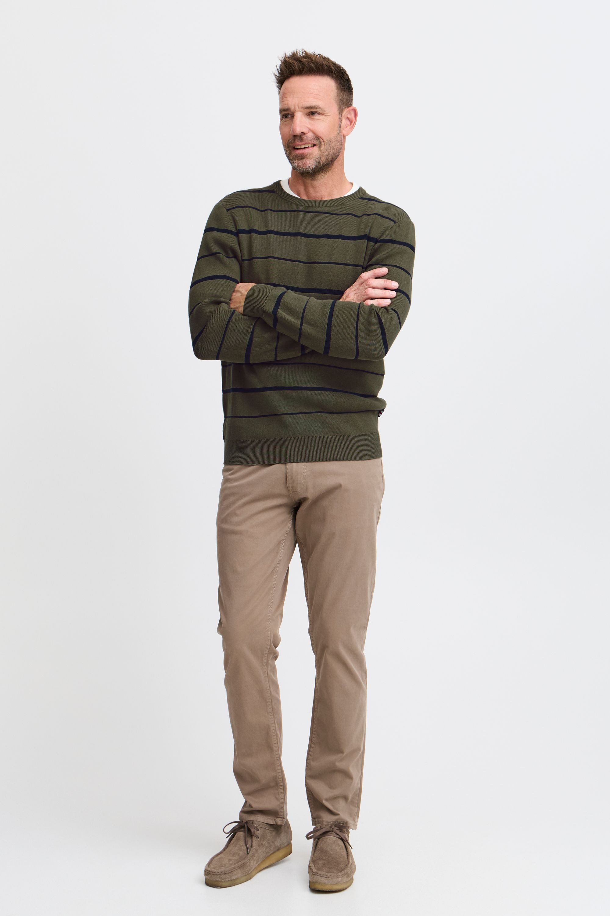 FQ1924 Strickpullover FQKYLE reversed strip crewneck neck Modischer Langarm günstig online kaufen