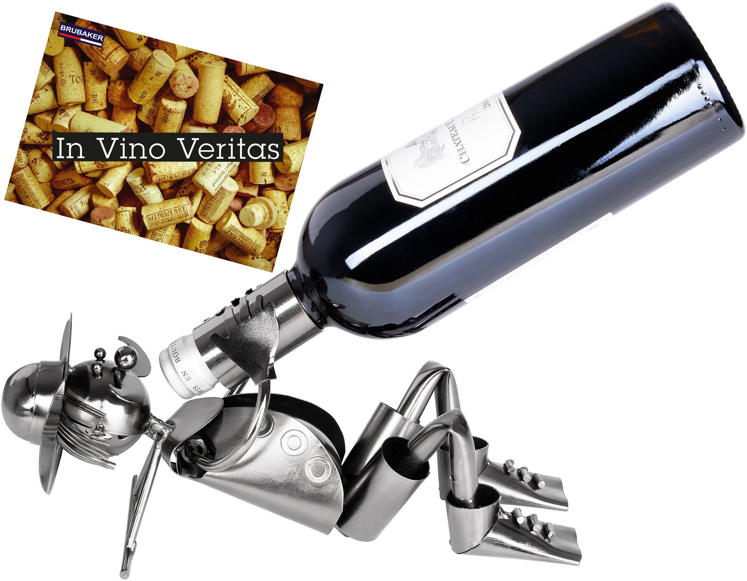 BRUBAKER Weinflaschenhalter Cowboy, (inklusive Grußkarte), lustiger Weinhalter Metall Skulptur, Wein Geschenk. Reduzierter Preis € 19,99. Unverbindliche Preisempfehlung € 24,99