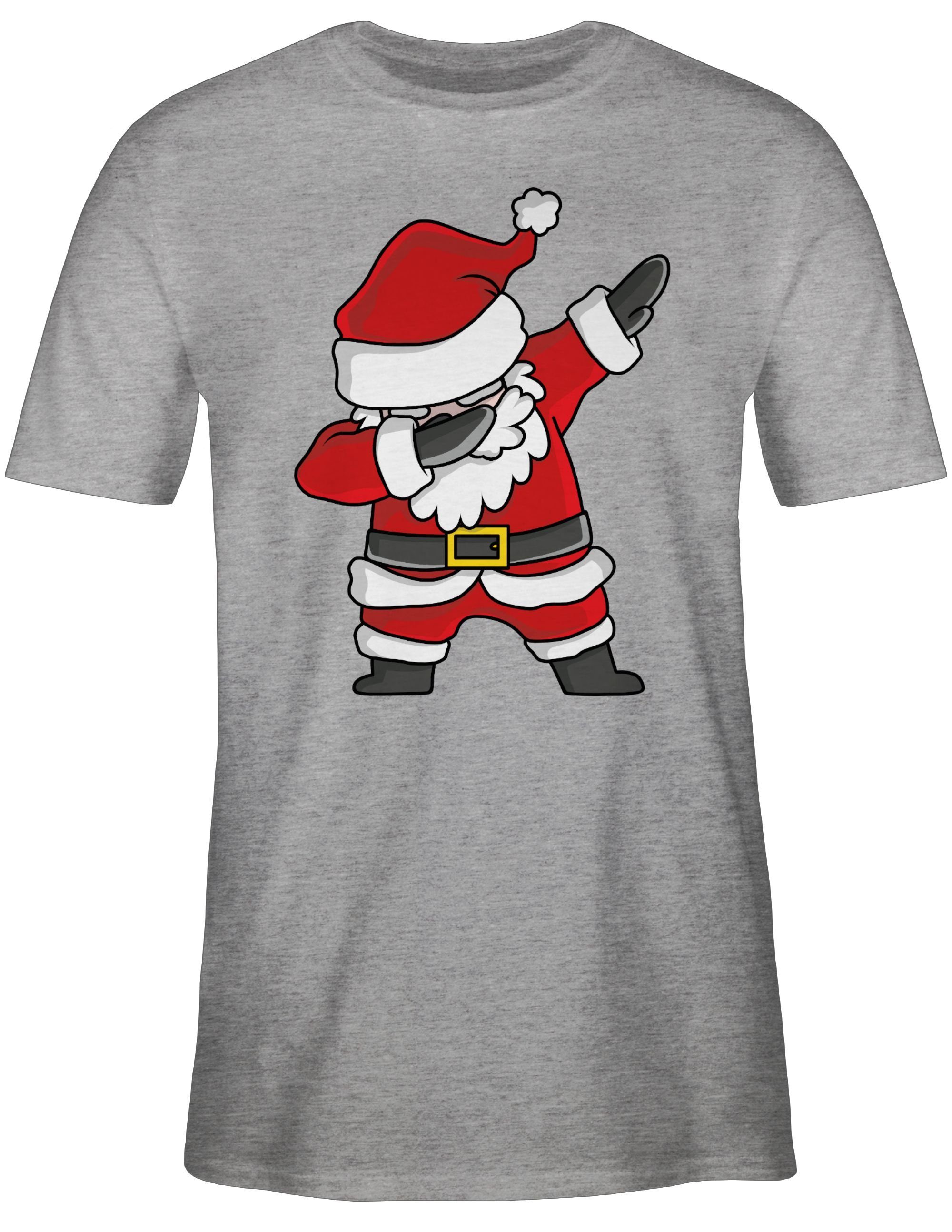 Shirtracer meliert Dabbing T-Shirt Weihnachtsmann Grau Kleidung 3 Weihachten