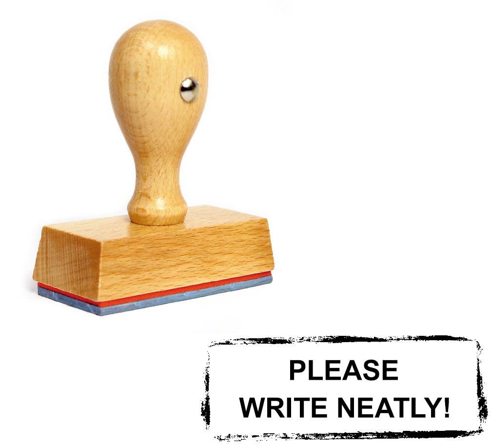 Dekolando Stempel Lehrerstempel für die Schule PLEASE WRITE NEATLY