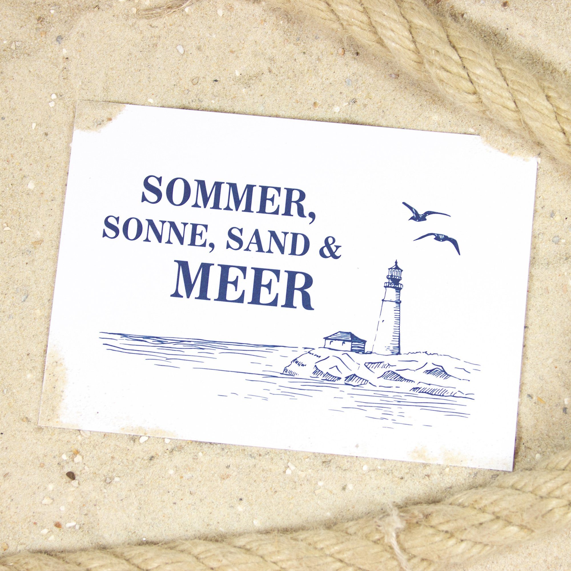 Bow & Hummingbird Postkarte Postkarte Sommer & Meer, 100 % Recyclingpapier