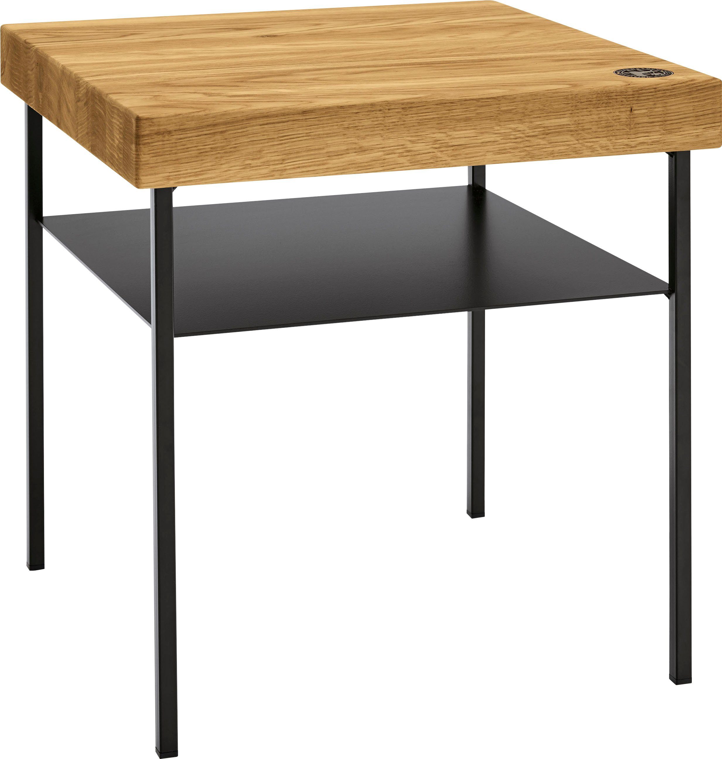 Birkenstock Nachttisch Iona, mit Massivholz-Tischplatte & Metall-Ablage
