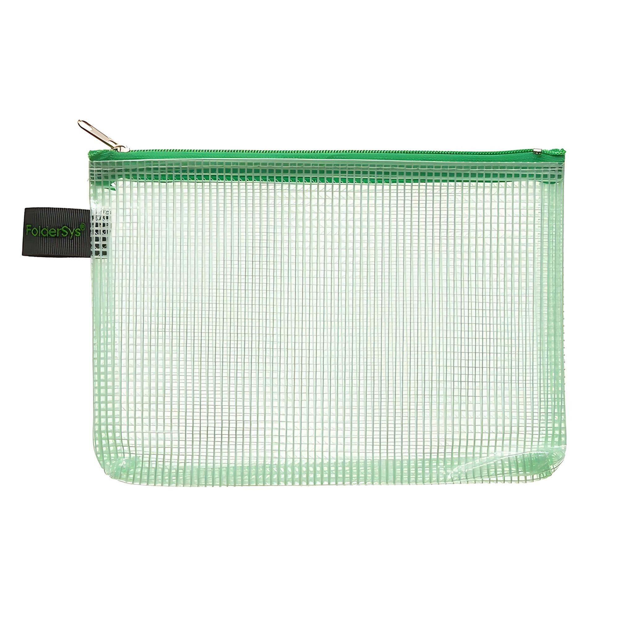 FOLDERSYS Dokumententasche FSY PVC-freier Reißverschluss-Beutel A6, mit Zip grün, Folie grün
