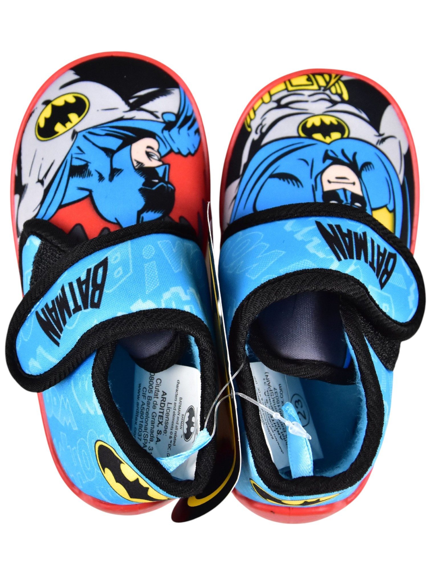 Batman DC Comics Hausschuh Jungen Pantoffel mit Klettverschluss Gr. 22-27