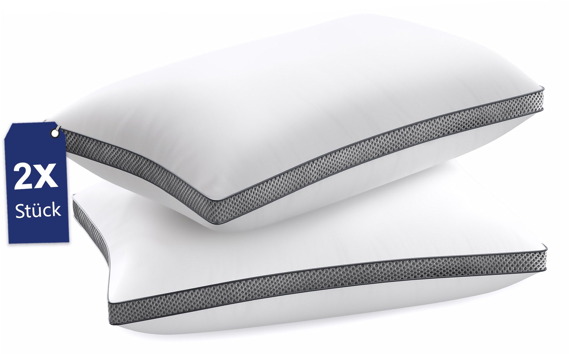 Microfaserkissen Kopfkissen 40x80/80x80cm, 2er set Komfortkissen Schlafkissen