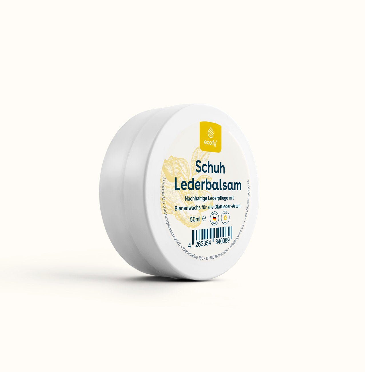 eco:fy Veganes Schuh-Lederbalsam Lederbalsam (1 St), einfache Anwendung mit dem beiligenden Microfasertuch