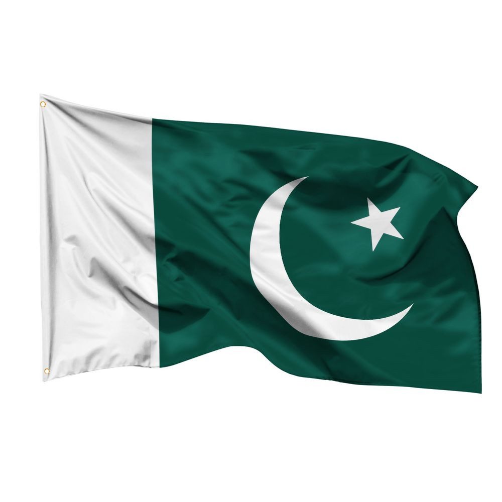 PHENO FLAGS Flagge Pakistan Flagge 90x150 cm – Wetterfeste Nationalflagge, Inkl. 2 Messing Ösen