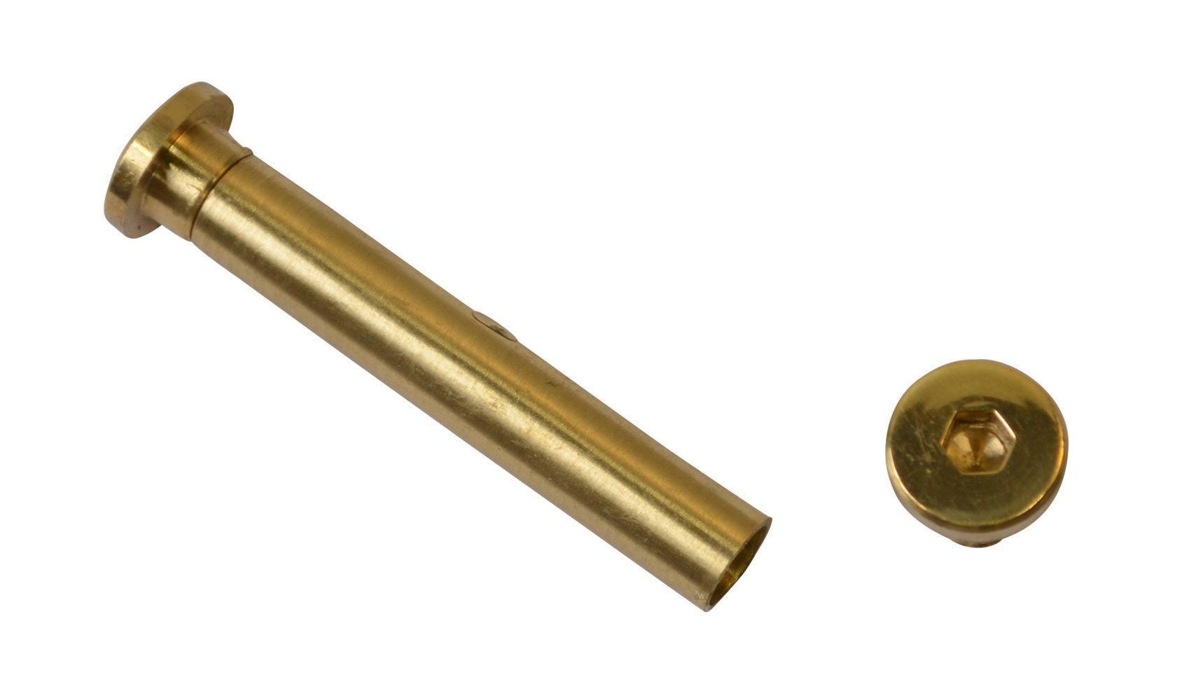 Kai Wiechmann Schraube Ersatzteile Teakmöbel Hülsenschraube 71 mm als Qualitätsschraube, (1 St), massive 3-teilige Messingschraube für Gartenmöbel