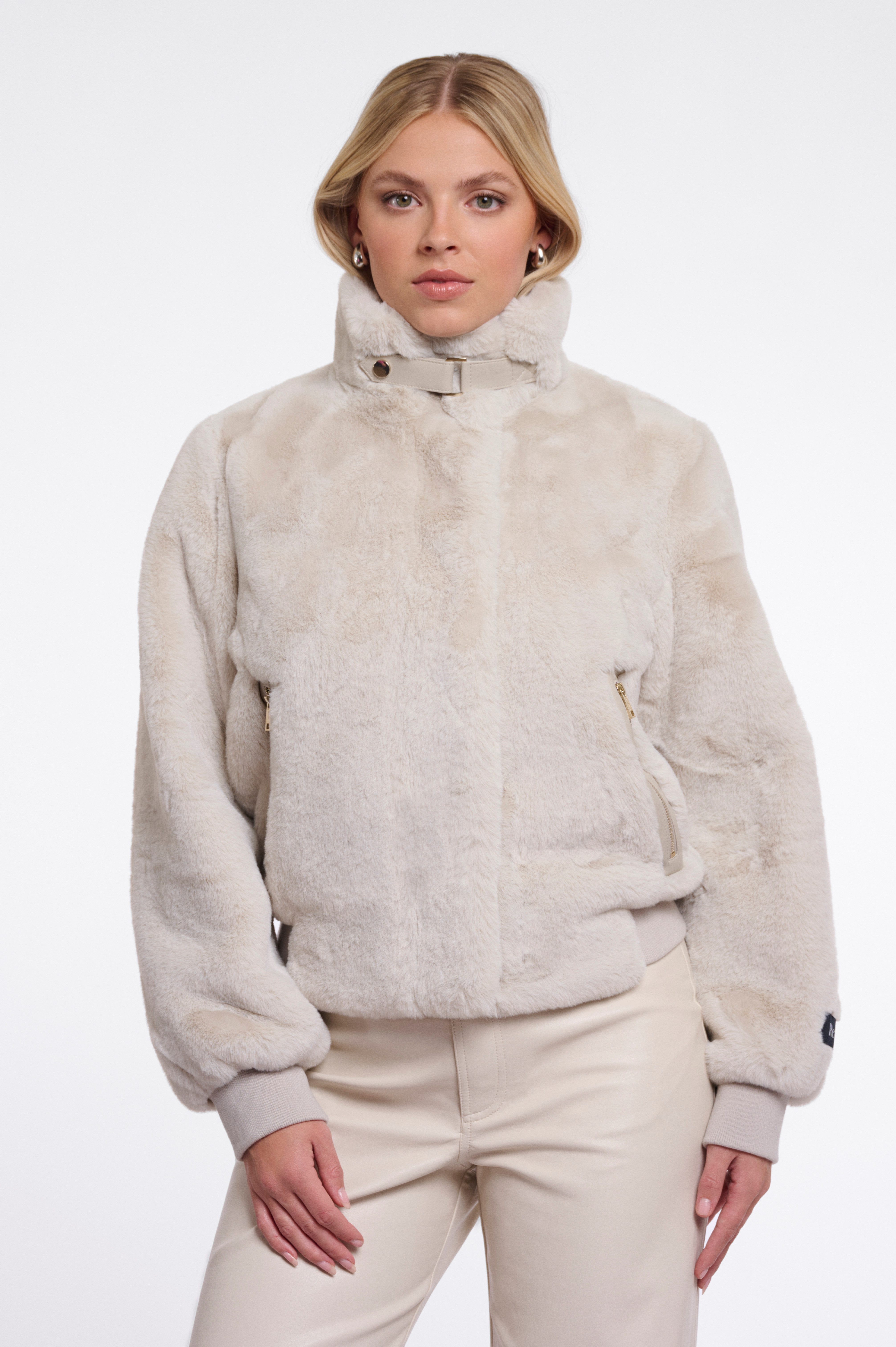 Rino & Pelle Fellimitatjacke AMBRA mit Riemen-Detail