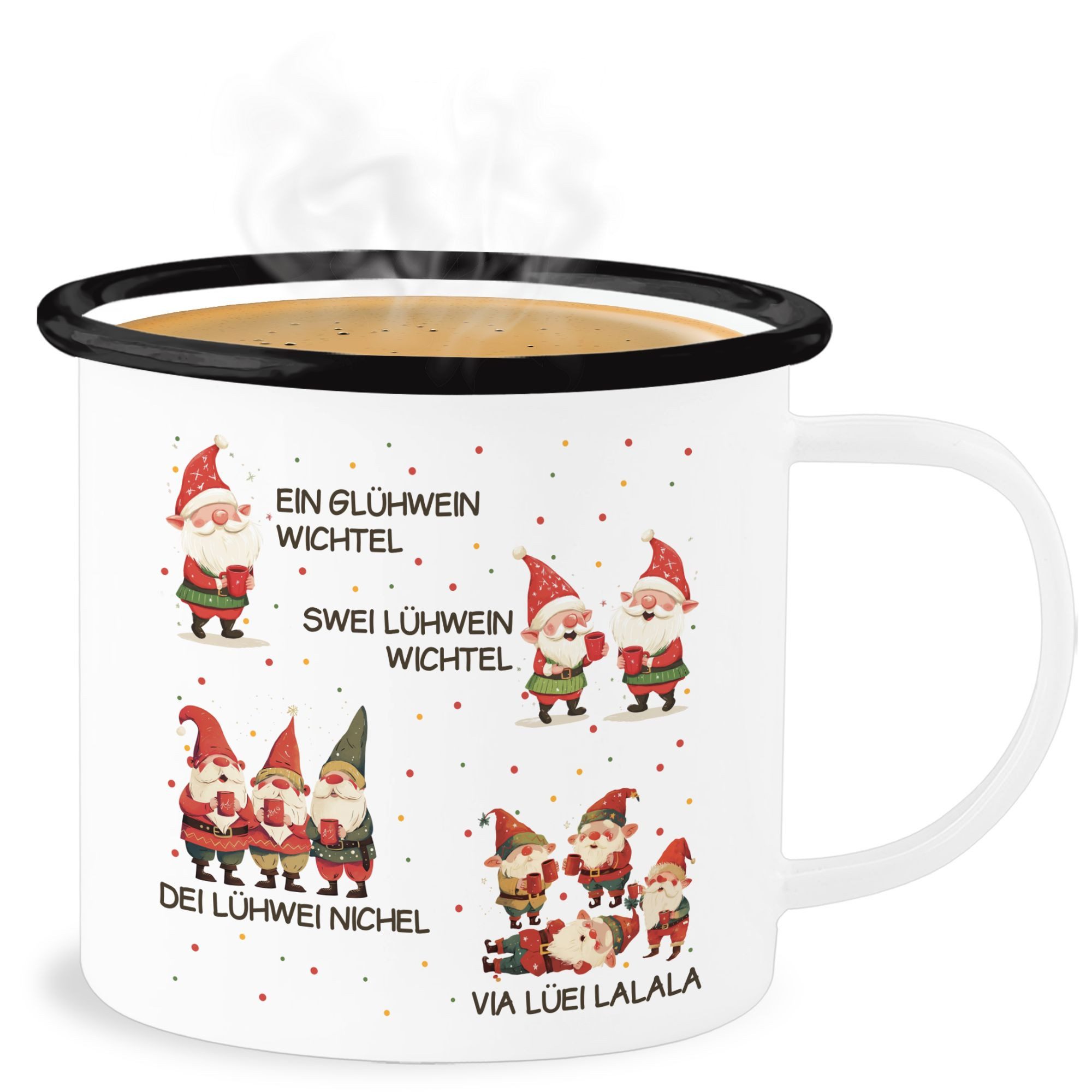Shirtracer Becher Ein Glühwein Swei Glühwein, Wichtel, Weihnachten, Weihnachtsmarkt, 1-tlg., Stahlblech, Weihnachtstasse