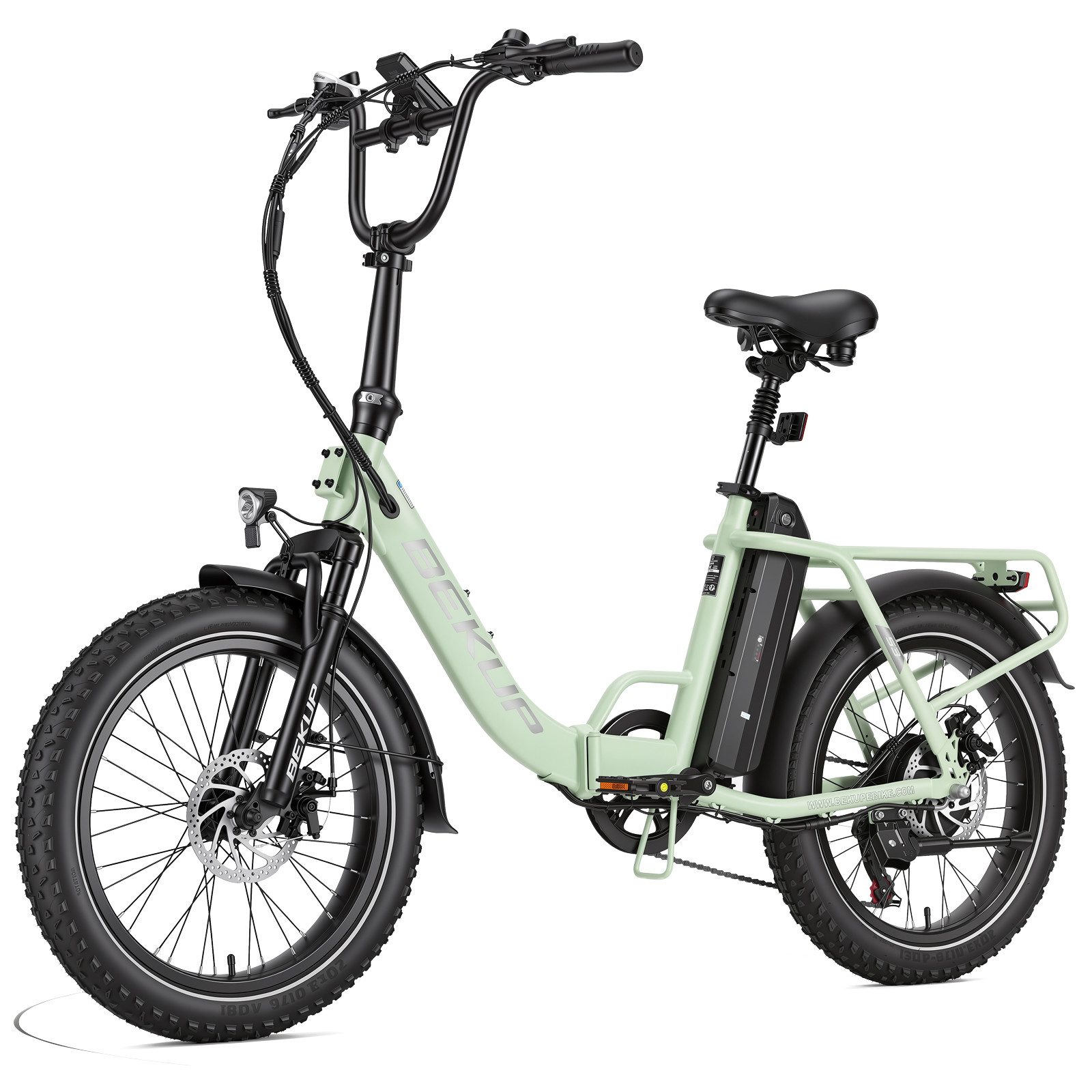 BEKUP E-Bike Klapprad S3 20 Zoll Fully Klapprad E‑Faltrad für Damen Herren, 720Wh, 60Nm, 7 Gang Shimano, Kettenschaltung, Heckmotor, 720 Wh, Elektrofahrrad Tiefeinsteiger mit Shimano 7-Gang und Heckmotor