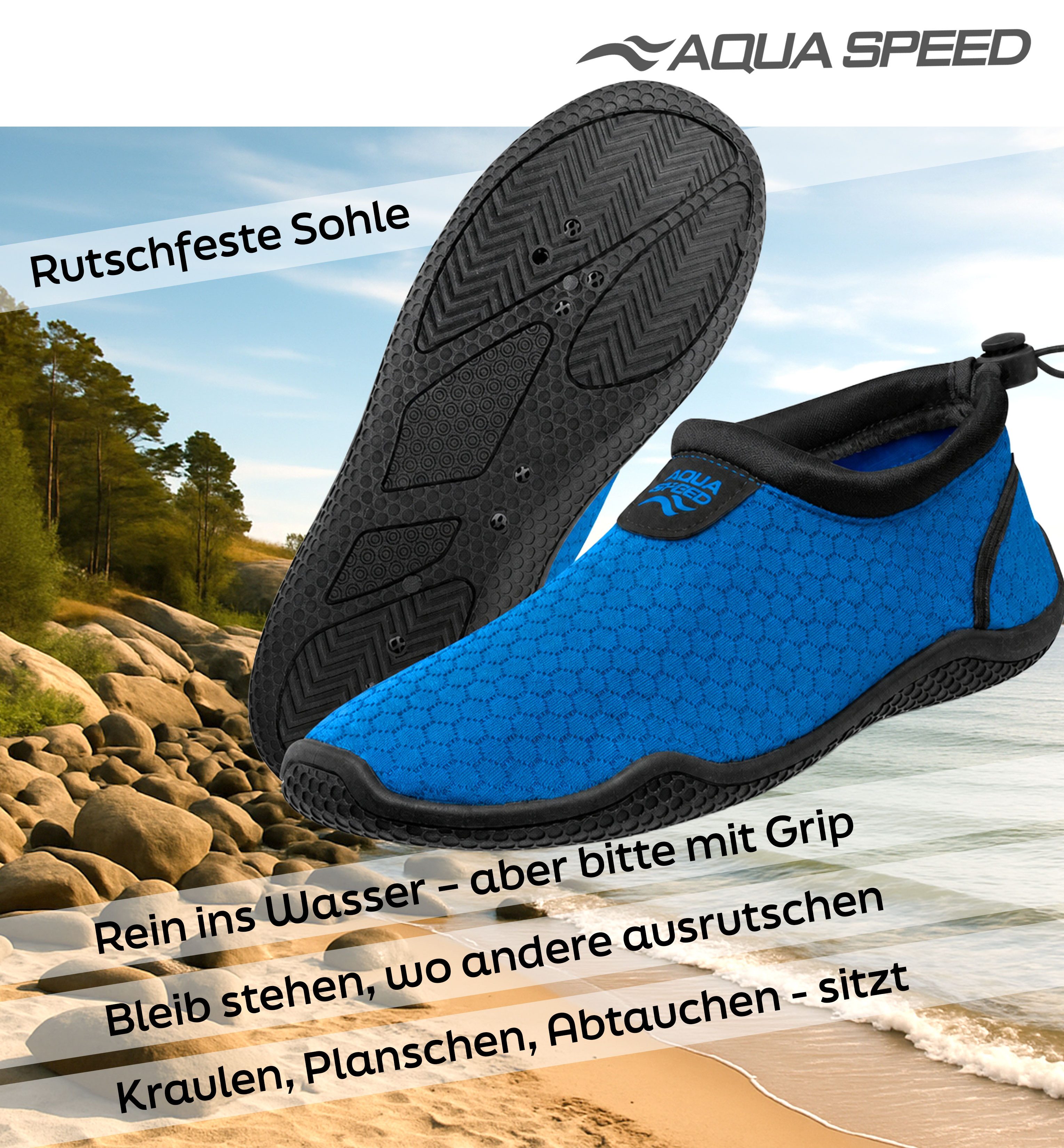 Aqua Speed 30-Aqua Shoe modische Aqua Schuhe + Microfaserhandtuch Wasserschuh – Bild 2 von 5