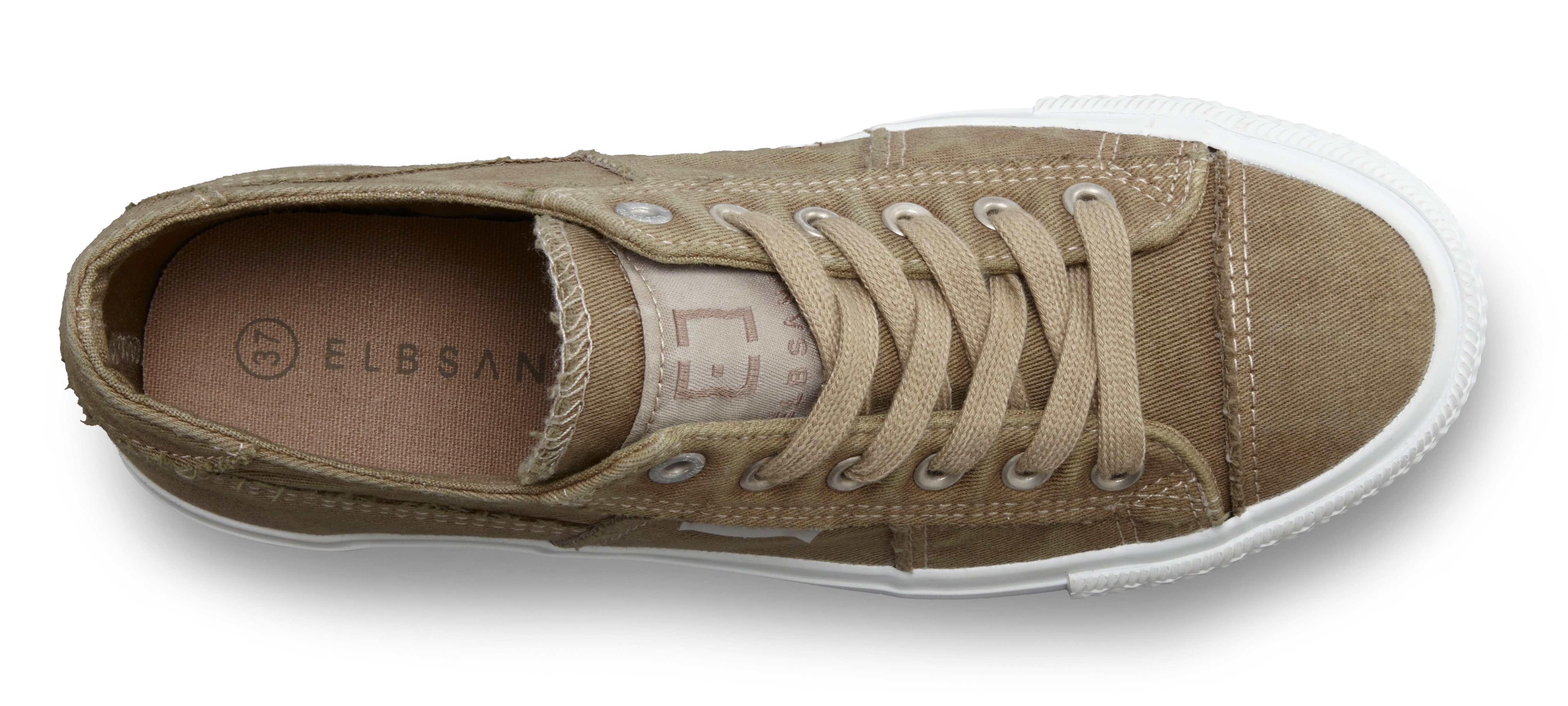 Elbsand Schnürschuh, Stoffschuhe, Textilschuhe, Turnschuh, Freizeitschuh Sneaker Schnürhalbschuh aus Textil in modernem Used-Look VEGAN