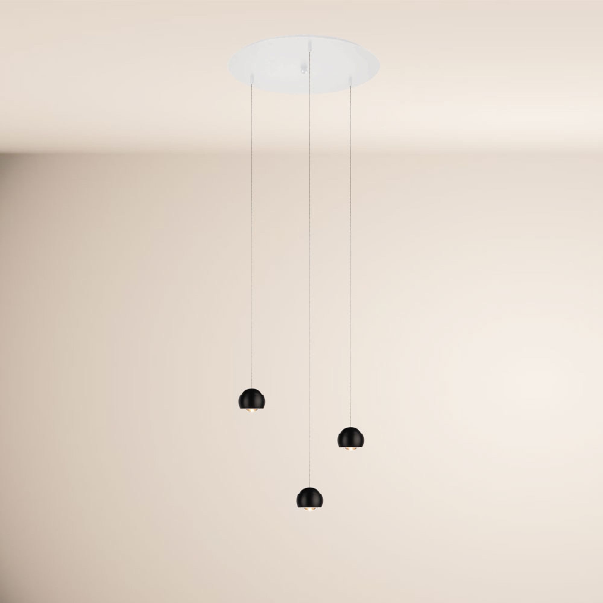 Pendelleuchte Beam LED 3- oder 5-flammig Modular Baldachin Schwarz