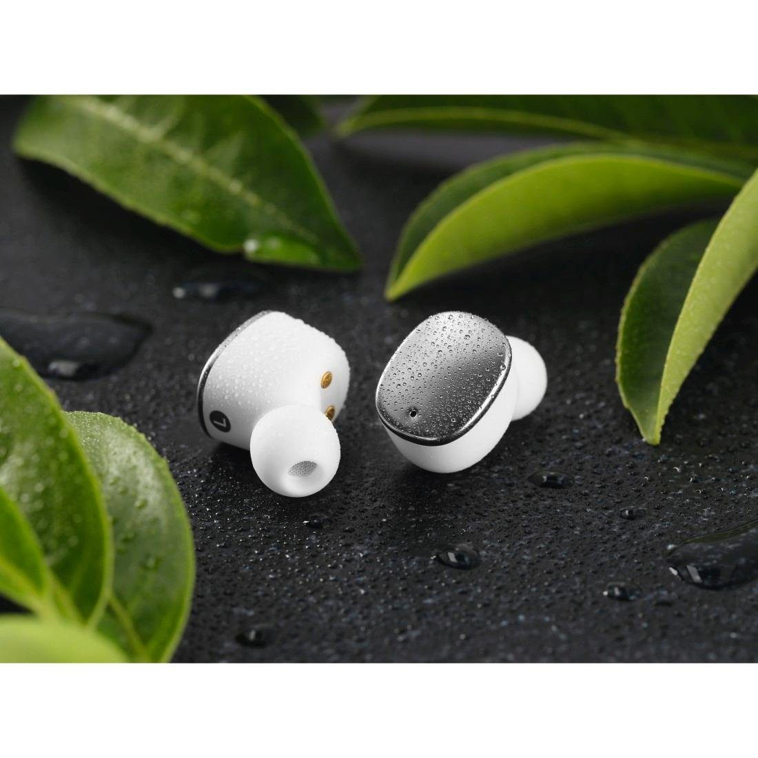 Hama Spirit Pure True In weiß Kopfhörer kabellos Wireless, Finger-Touch Ear Siri, Sprachsteuerung) (Google BT Assistant, Lautstärkeregler,Rufannahmetaste, Bluetooth-Kopfhörer Sensor