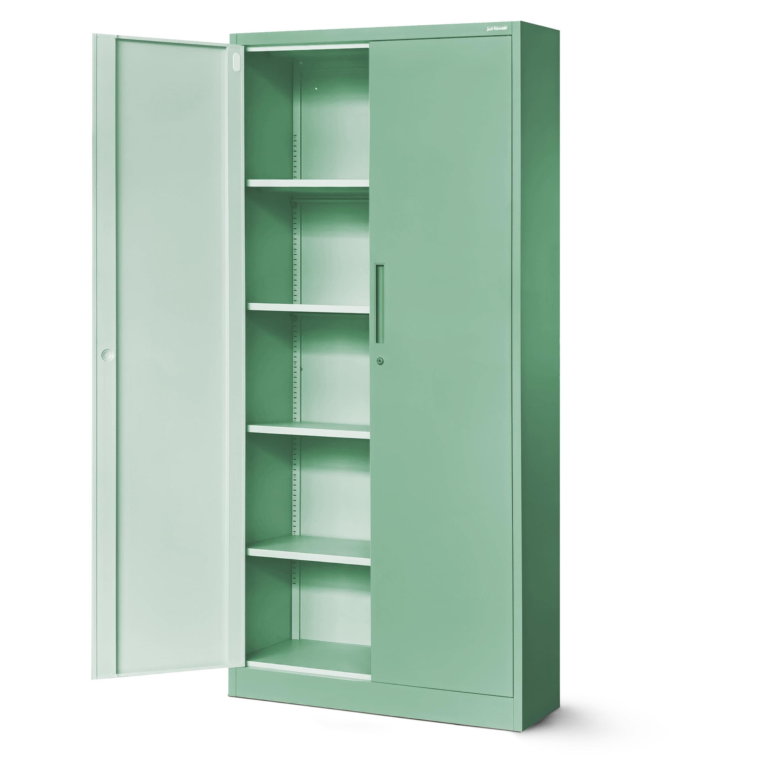 Jan Nowak Aktenschrank Metall Büroschrank abschließbar 90 cm JAN H 4 Böden Stahl (Ordnerschrank Aktenschrank Büro Kanzlei Praxis Sozialraum, Kaltwalzstahl 0,6 mm 195 x 90 x 40 cm Wandmontage 50 Ordner) Schloss 2 Schlüssel robust langlebig 17 Farben