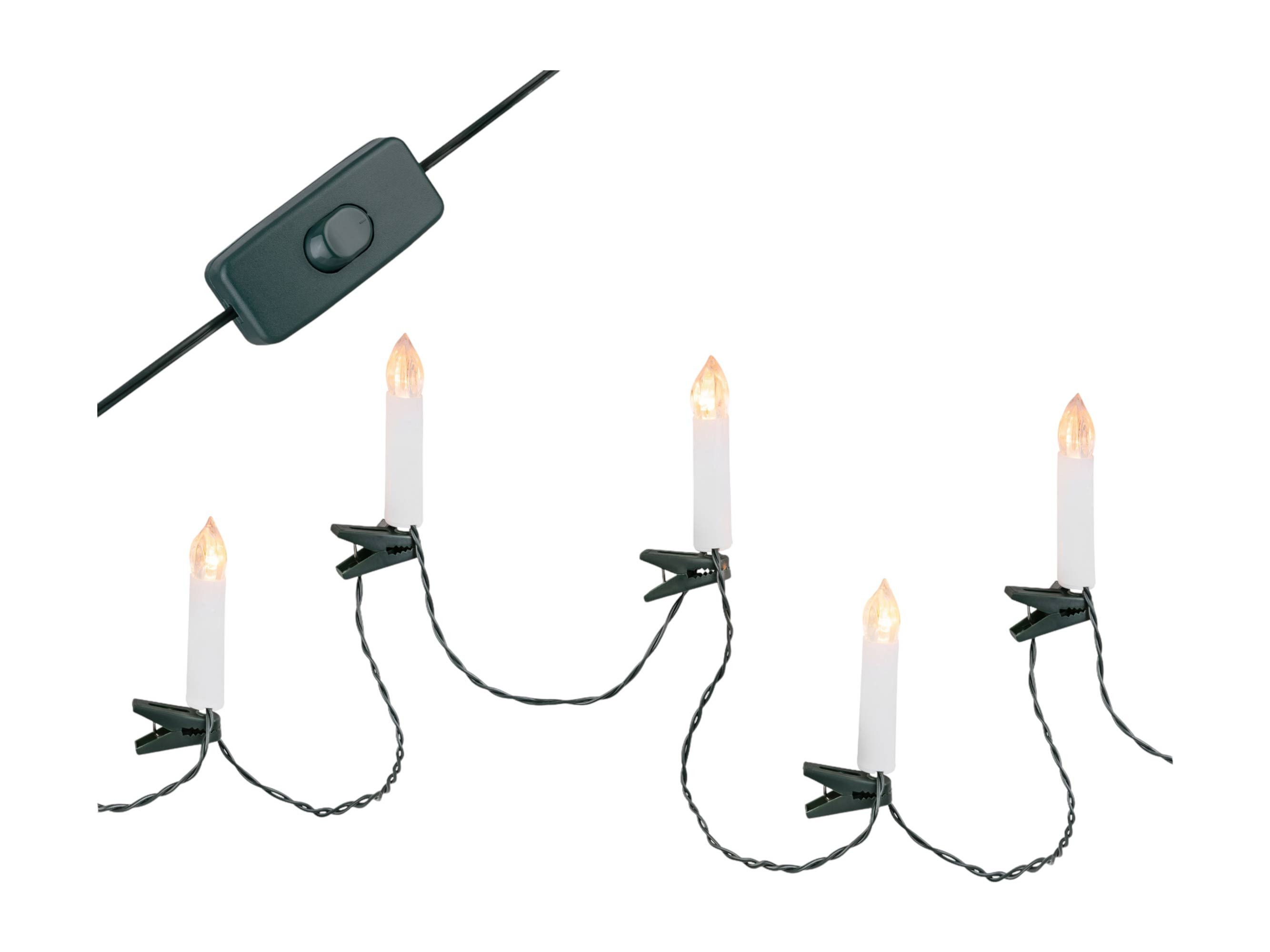 Coen Bakker Deco BV LED-Christbaumkerzen, 16-flammig, 16 Kerzen weiß 3,75m classic warm Schalter Innen