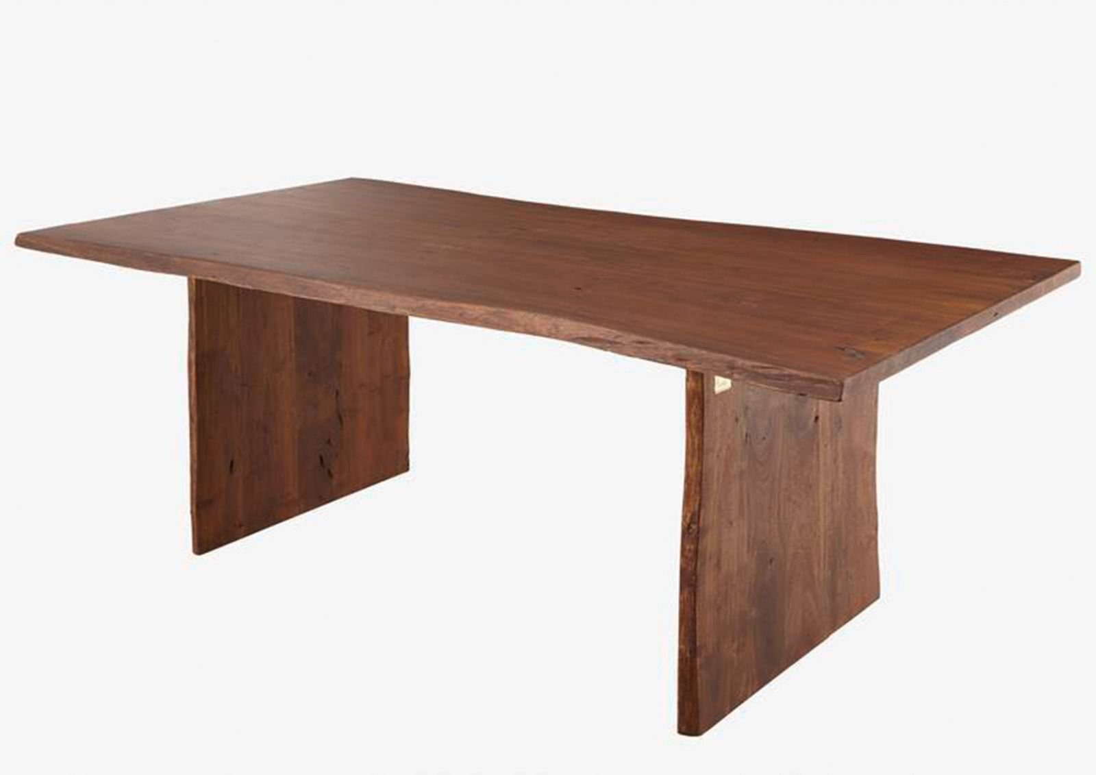 Massivmoebel24 Baumkantentisch PURE ACACIA (Massivholz, Massivholztisch), Baumtisch Akazie 160x100x76 braun lackiert PURE ACACIA #213