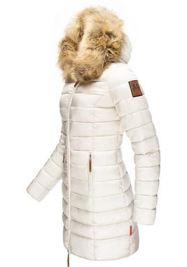 Marikoo Steppmantel Rose-Stepp zeitloser Winterparka mit großer Kunstfellkapuze