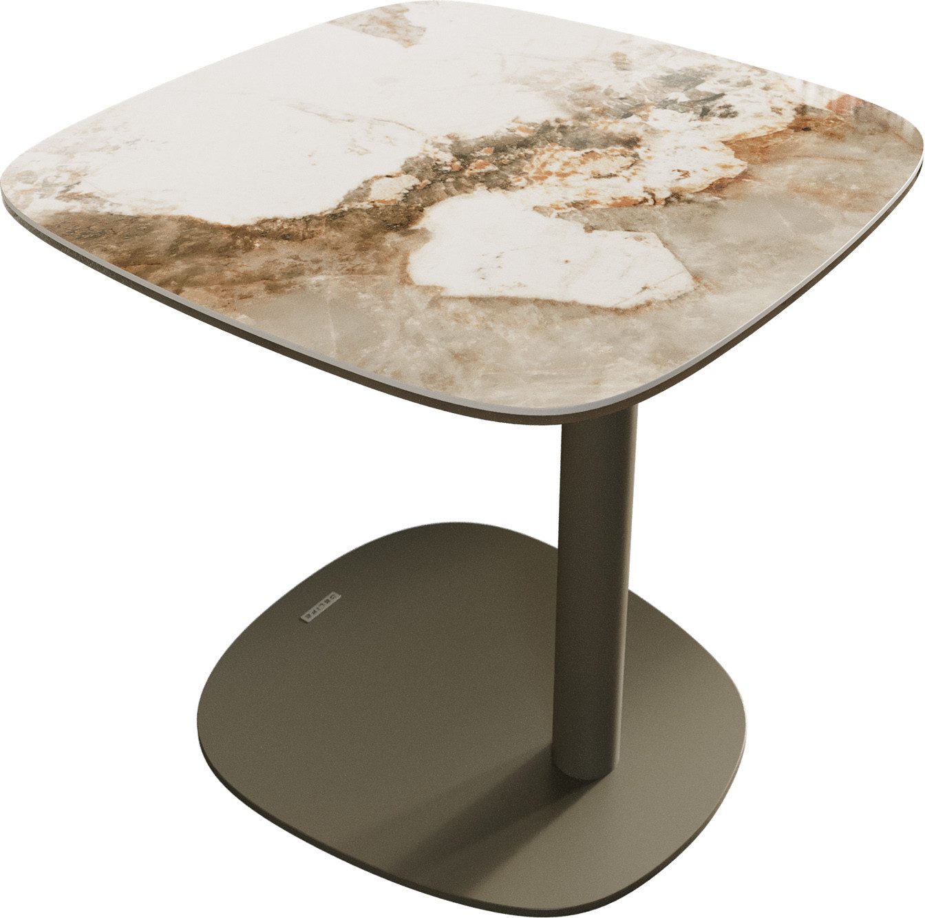 DELIFE Couchtisch Edge, Boot 50x50 cm Keramik Minas Melange Eleny Metall Effektfinish Titan