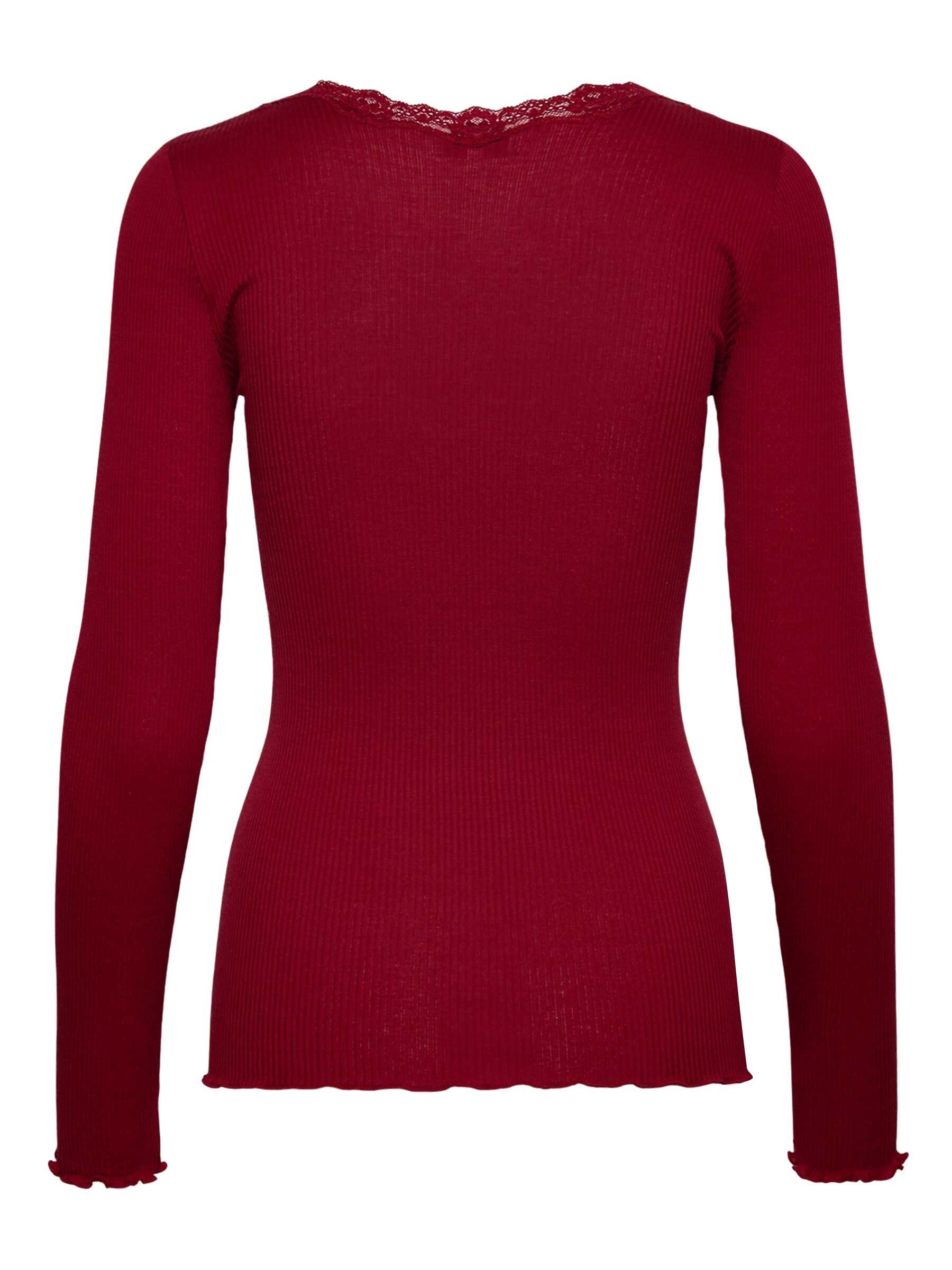 rosemunde Langarmshirt Babette Silk Blouse mit Seide Langarm, mit Spitze, feminin, bequem, eng, Seidenmix