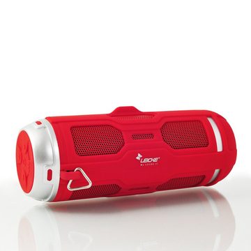 Leicke DJ Roxxx Active stereo Bluetooth-Lautsprecher (Bluetooth, 10 W, Bass-Boost, spritzwassergeschützt (IPX4), schützende Gummiumantelung)