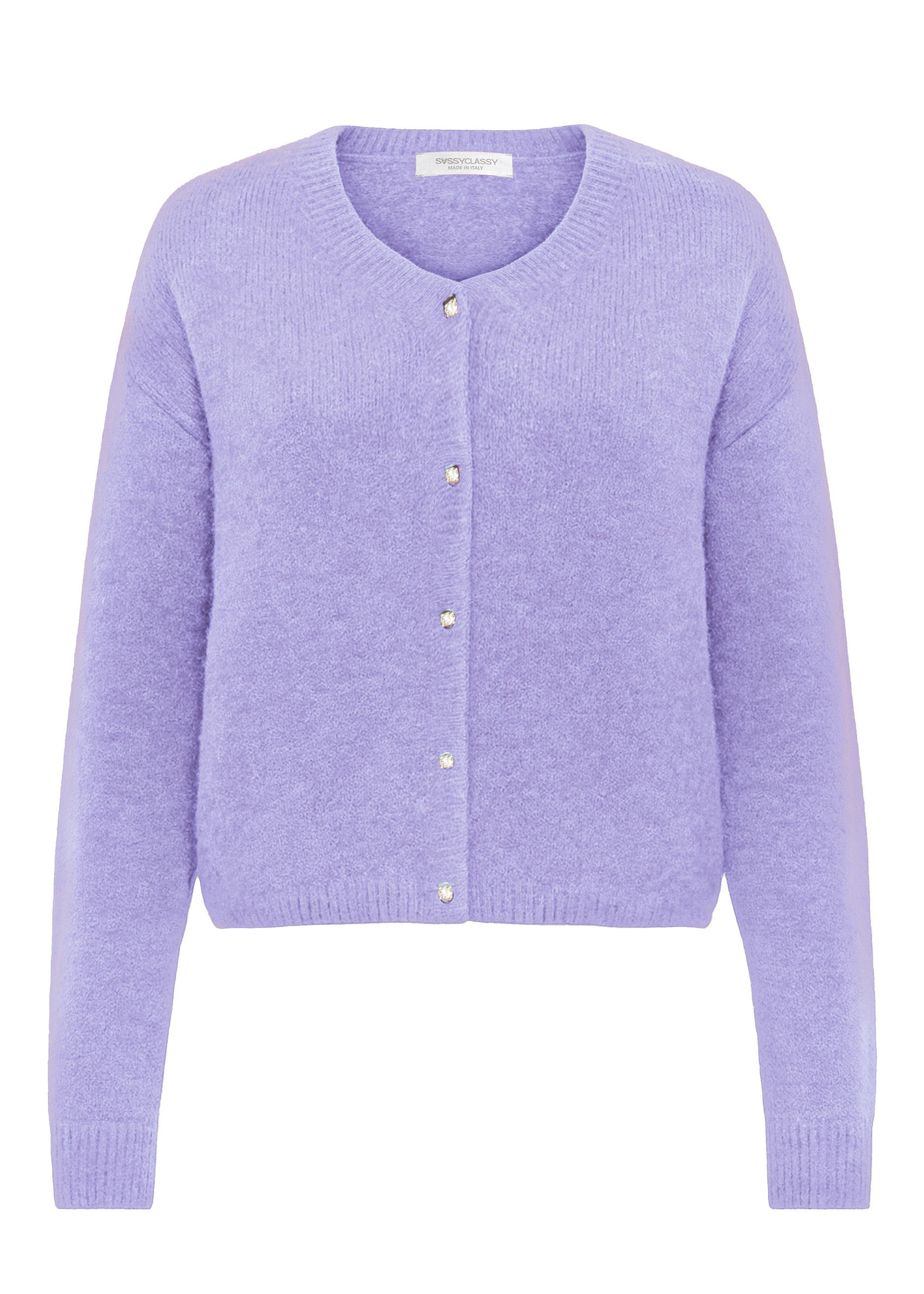 SASSYCLASSY Cardigan Weicher Strickcardigan mit Zierknöpfen günstig online kaufen