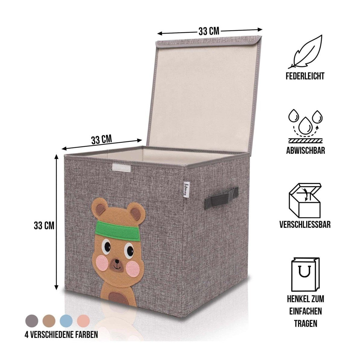 Lifeney Faltbox Aufbewahrungsbox mit Deckel Bär günstig online kaufen
