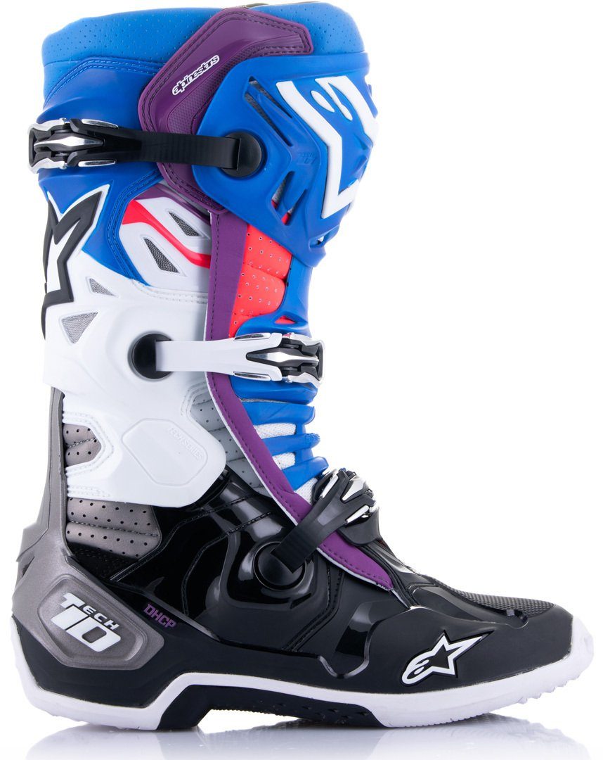 Stiefel Motocross Alpinestars Black/Blue/White 10 Tech Motorradstiefel Supervented