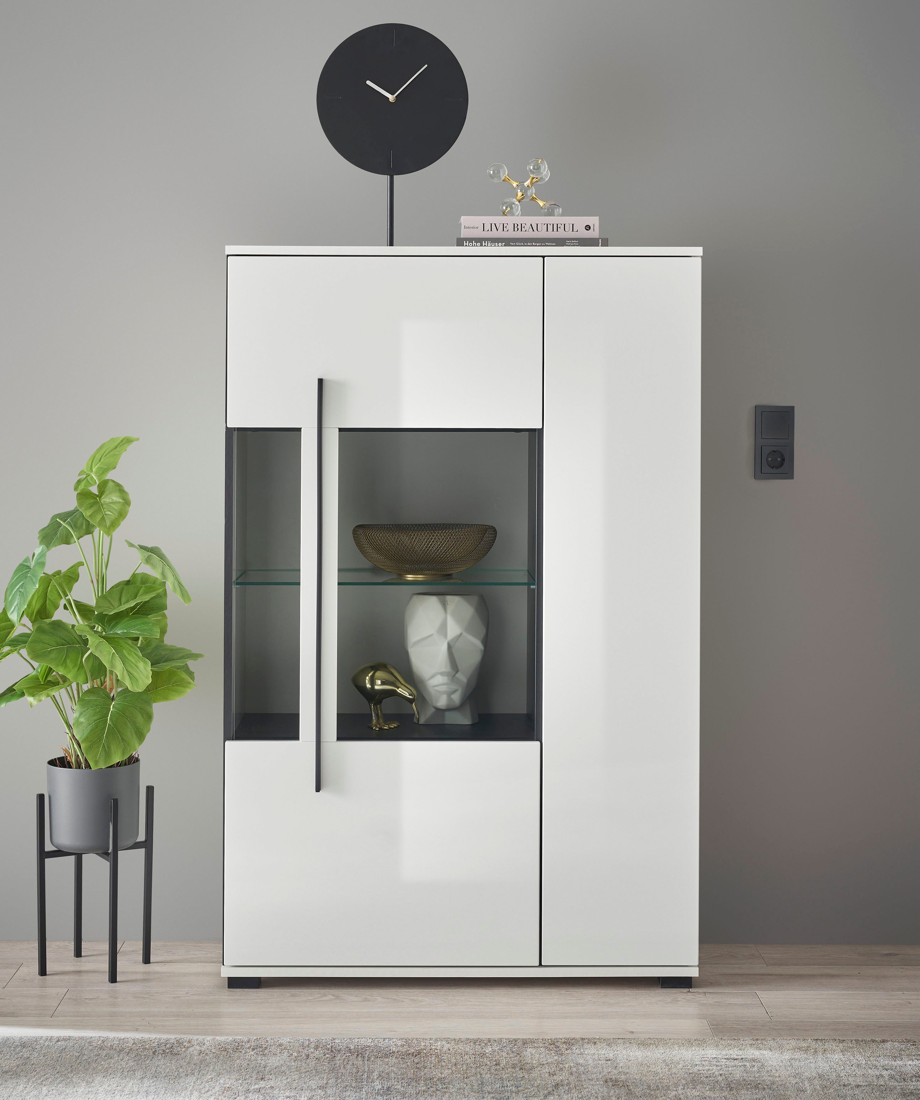 INOSIGN Vitrine Cantara, Vitrinenschrank in Eiche günstig online kaufen