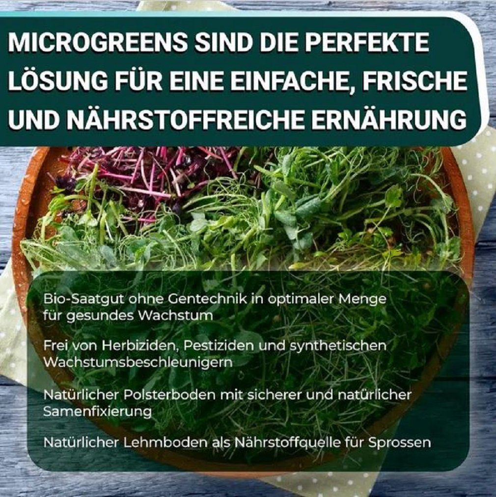 OraGarden Superfood Stück) (6 Kräutertopf Soil MicroGreens div. Kräuter-Saatpads Sorten -