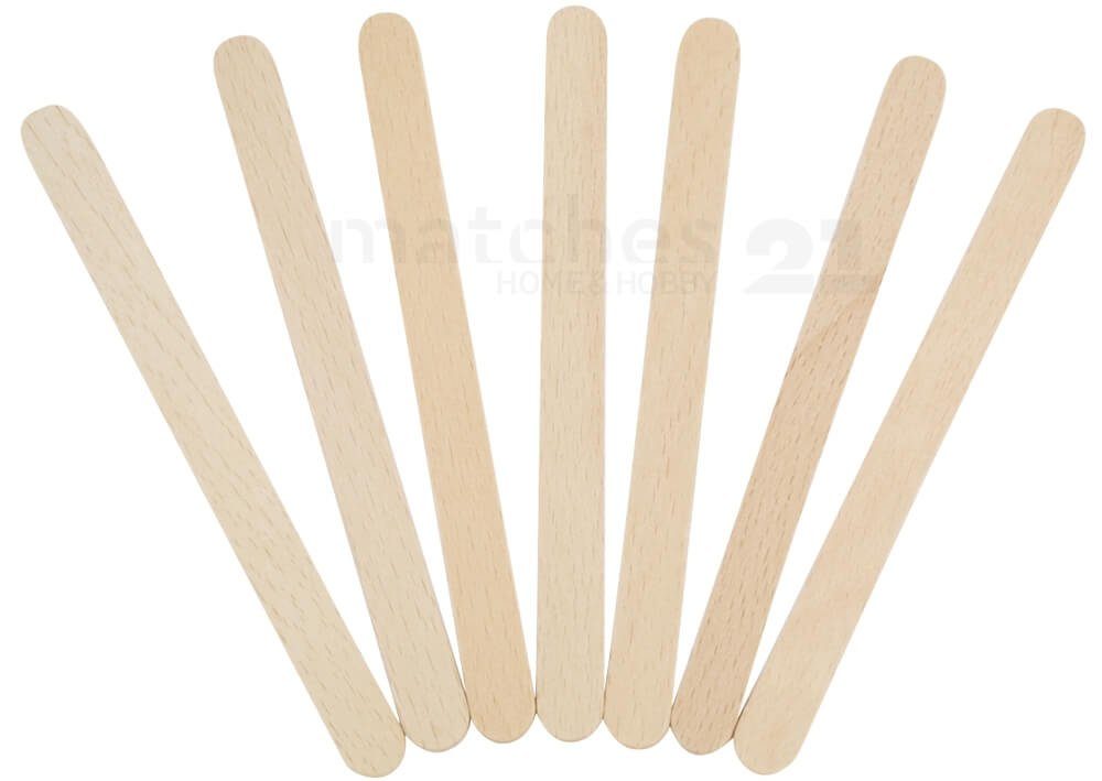 matches21 HOME & HOBBY Holzstäbchen Holzspatel 100Stk 150x18mm Holzbaukasten