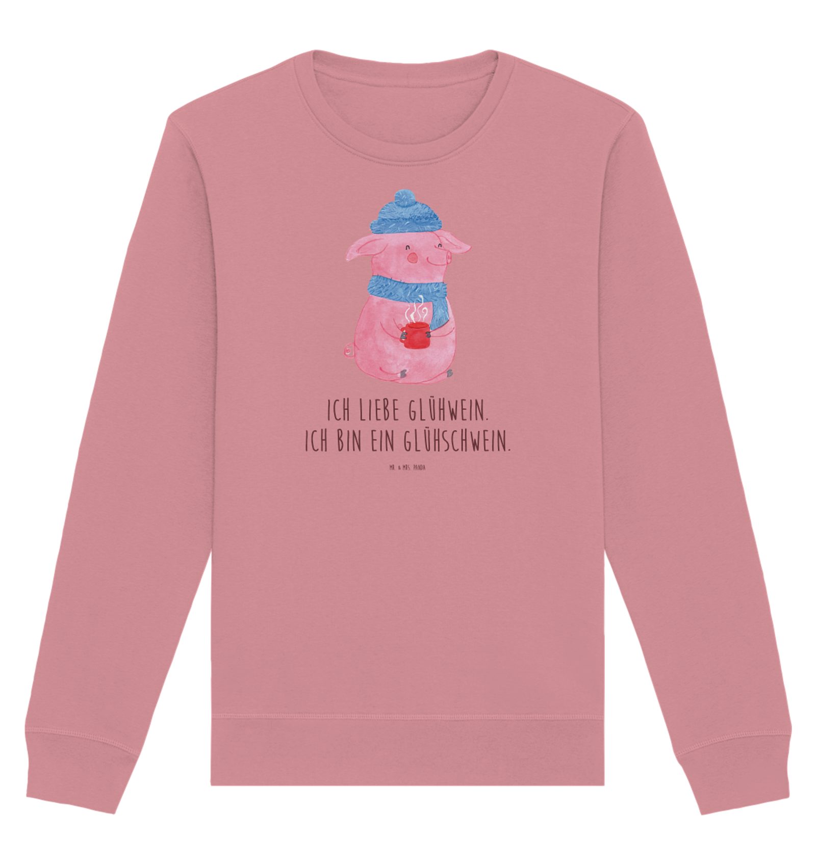 Longpullover Schwein Glühwein Größe XS - Canyon Pink - Geschenk, Weihnachtsdeko, P
