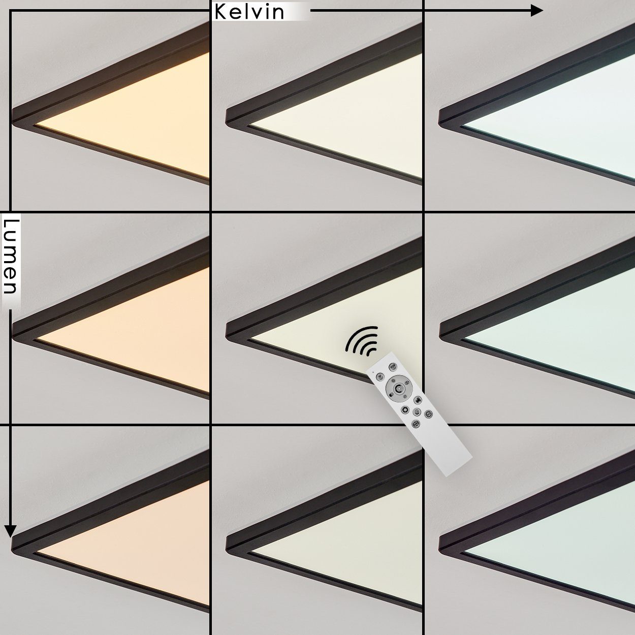 Kunststoff »Breolungi« hofstein Kelvin in aus 6500 moderne Deckenleuchte Schwarz/Weiß, Deckenlampe