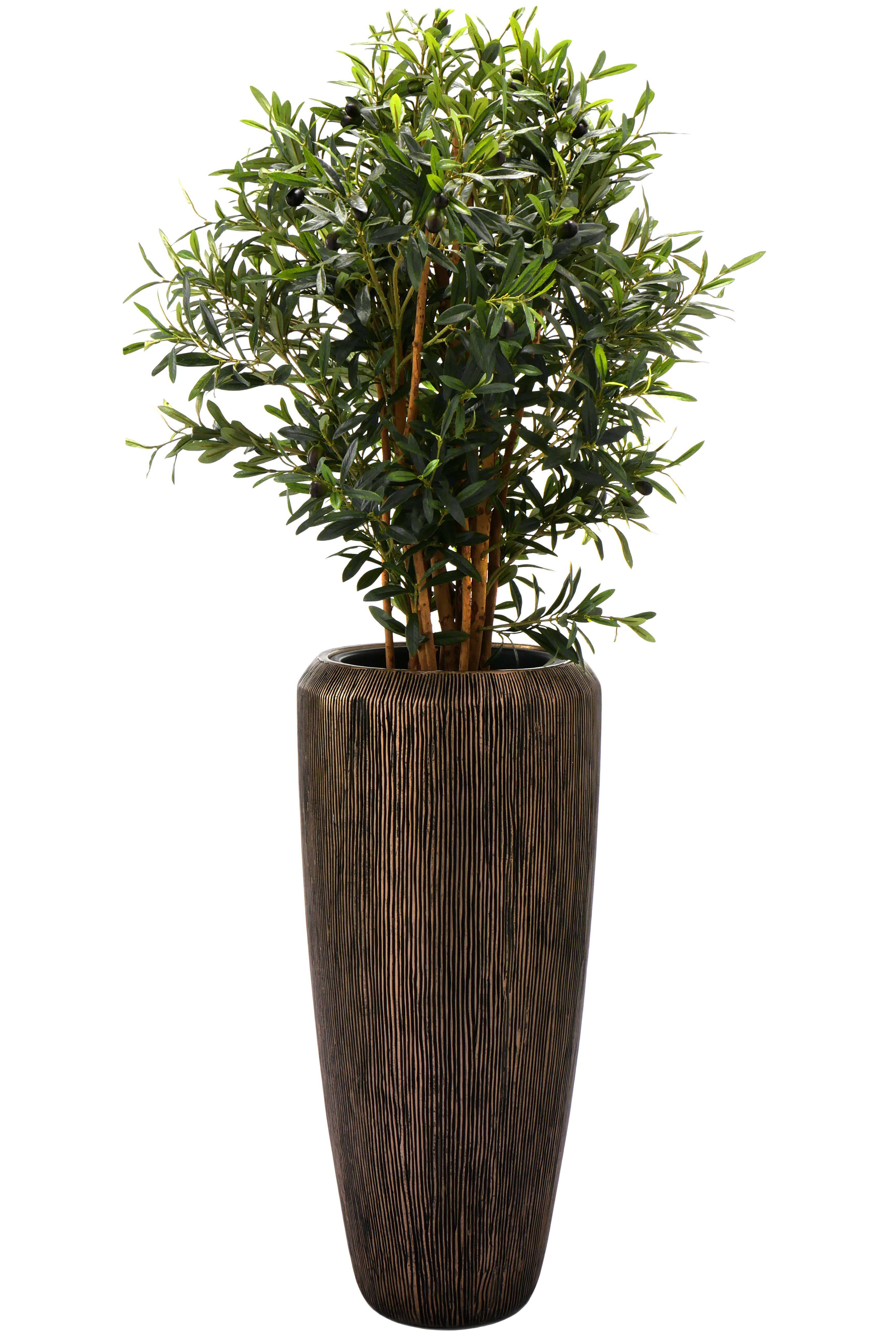 Flingora Bodenvase Esmee, mit Einsatz -, Bronze/braun, Gr. Ø 34 cm x 75 cm, Metallisch