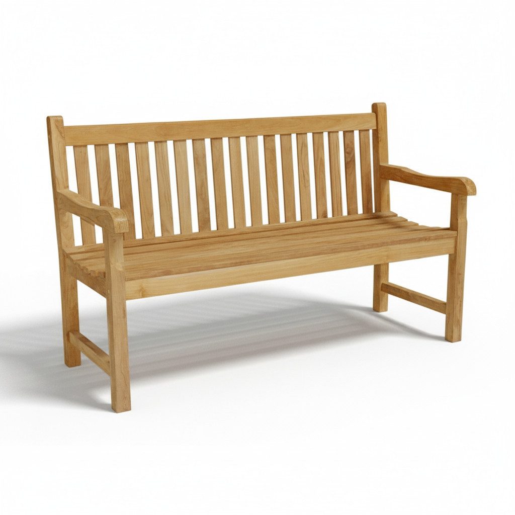 Garden Pleasure Gartenbank Teak Gartenbank Timberly 150 cm 3-sitzig mit Armlehne