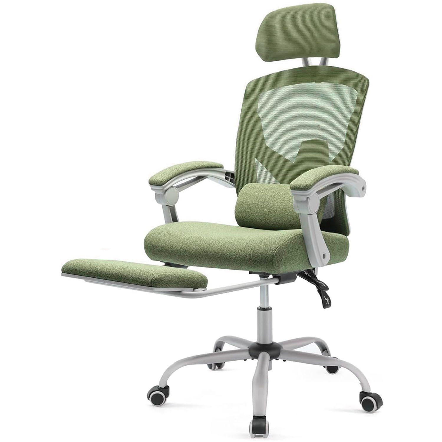 SURFOU Chefsessel Bürostuhl Schreibtischstuhl Stuhl Office Chair Drehstuhl Computerstuhl, Verstellbarer Lordosenstütze Armlehne, Höhenverstellung