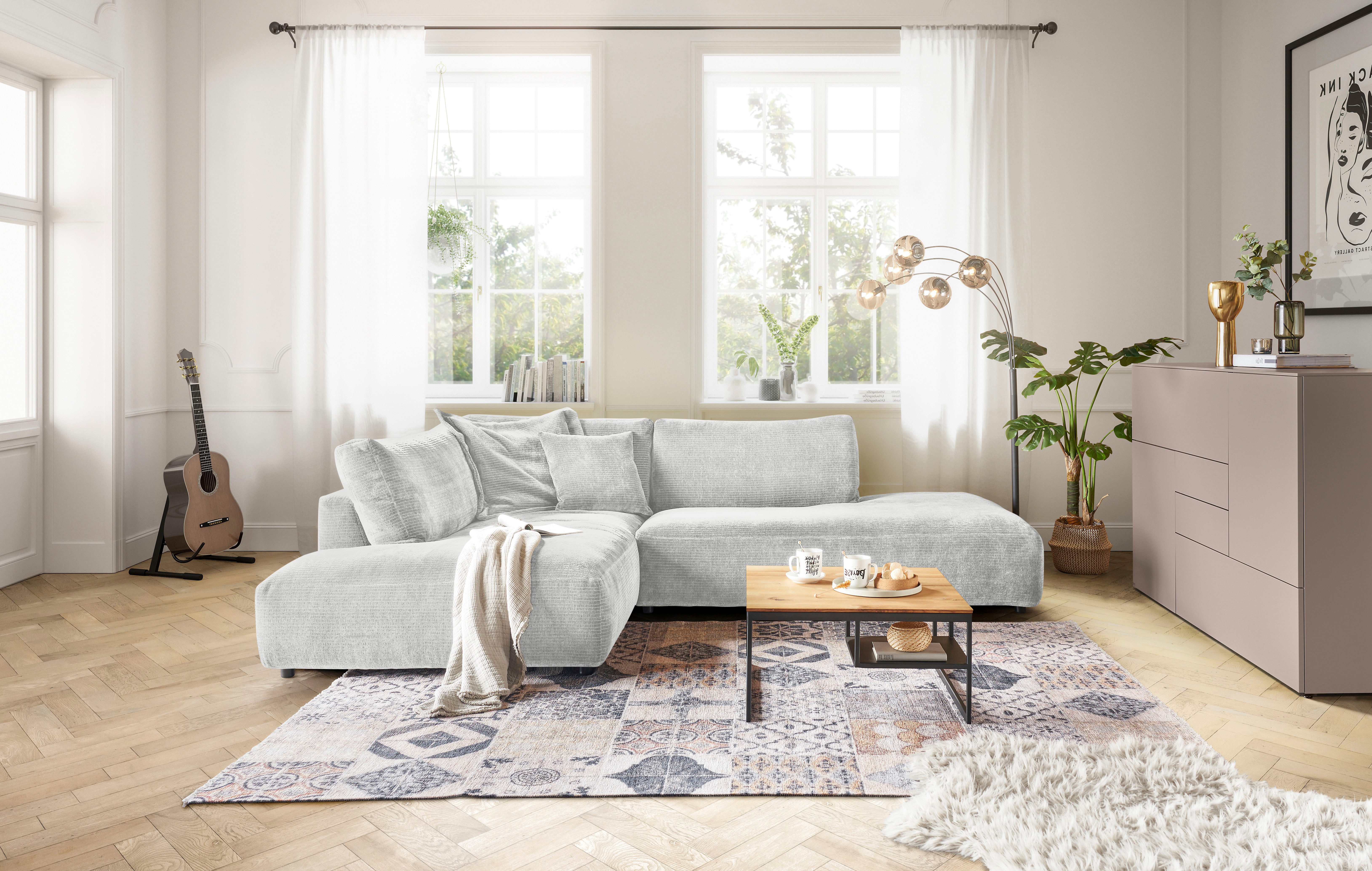 Musterring Ecksofa Lucia bequem, elegant & zeitlos, elegante Sofa ohne Armlehnen, mit großem Longchair, verschiedene Farben, B304 x T224 cm