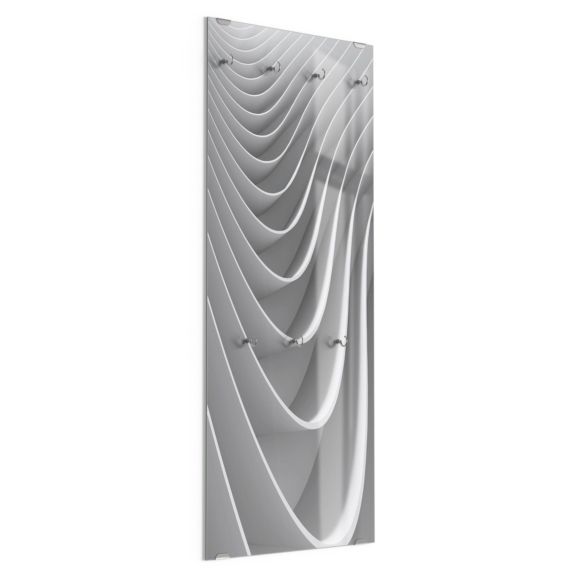 DEQORI Kleiderhaken 'Lamellendesign', Glas Garderobe hängend Flur Jackenhalter modern Wandgarderobe Haken