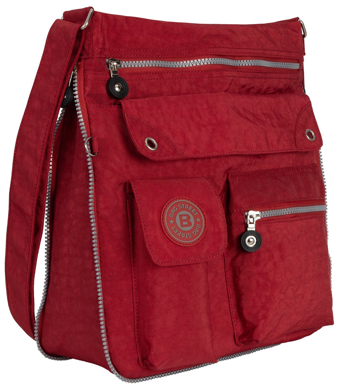 BAG STREET Umhängetasche Damentasche Umhängetasche Handtasche Schultertasche Schwarz Rot, als Schultertasche, Umhängetasche tragbar