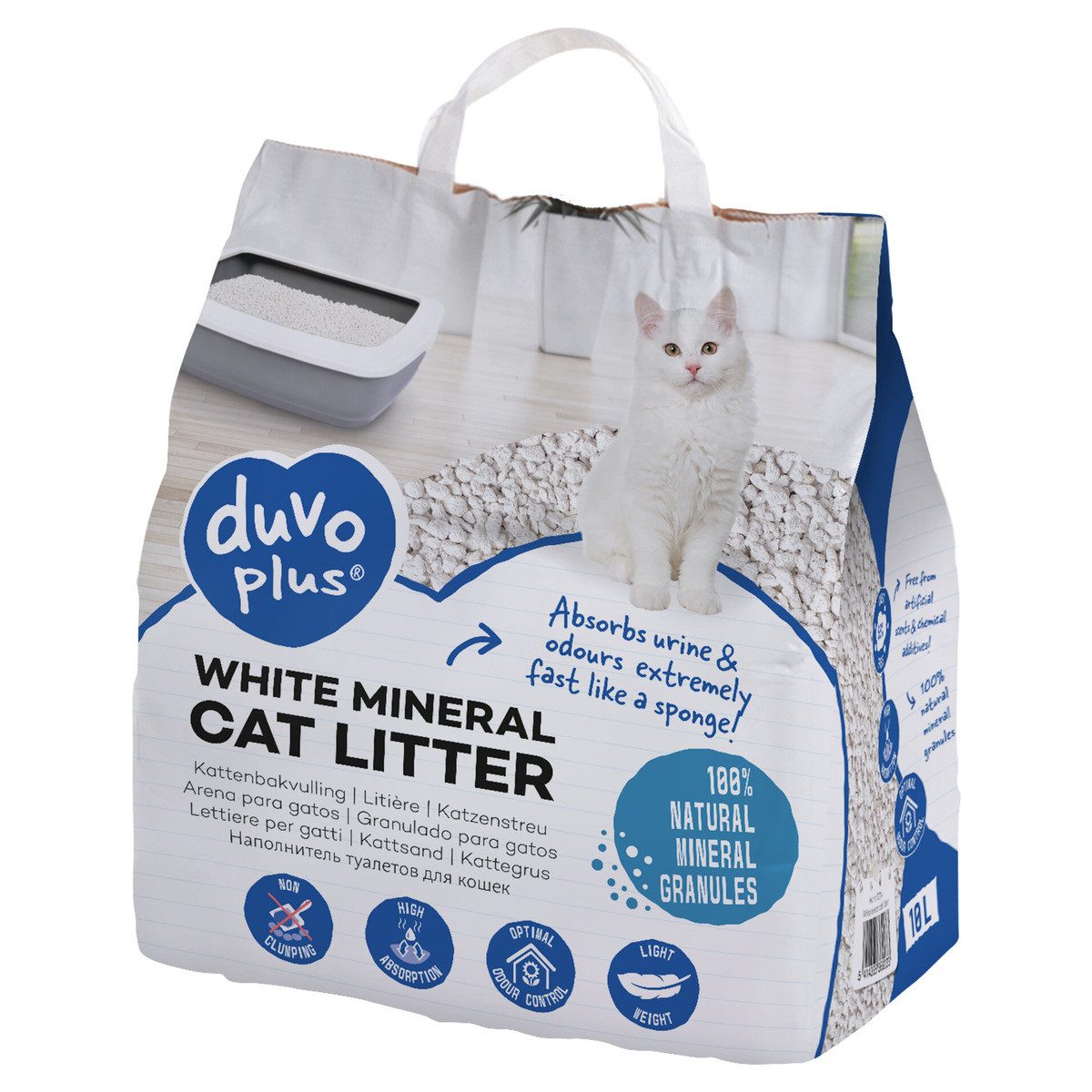 DUVO+ Katzenstreu Katzenstreu White Mineral 10 l