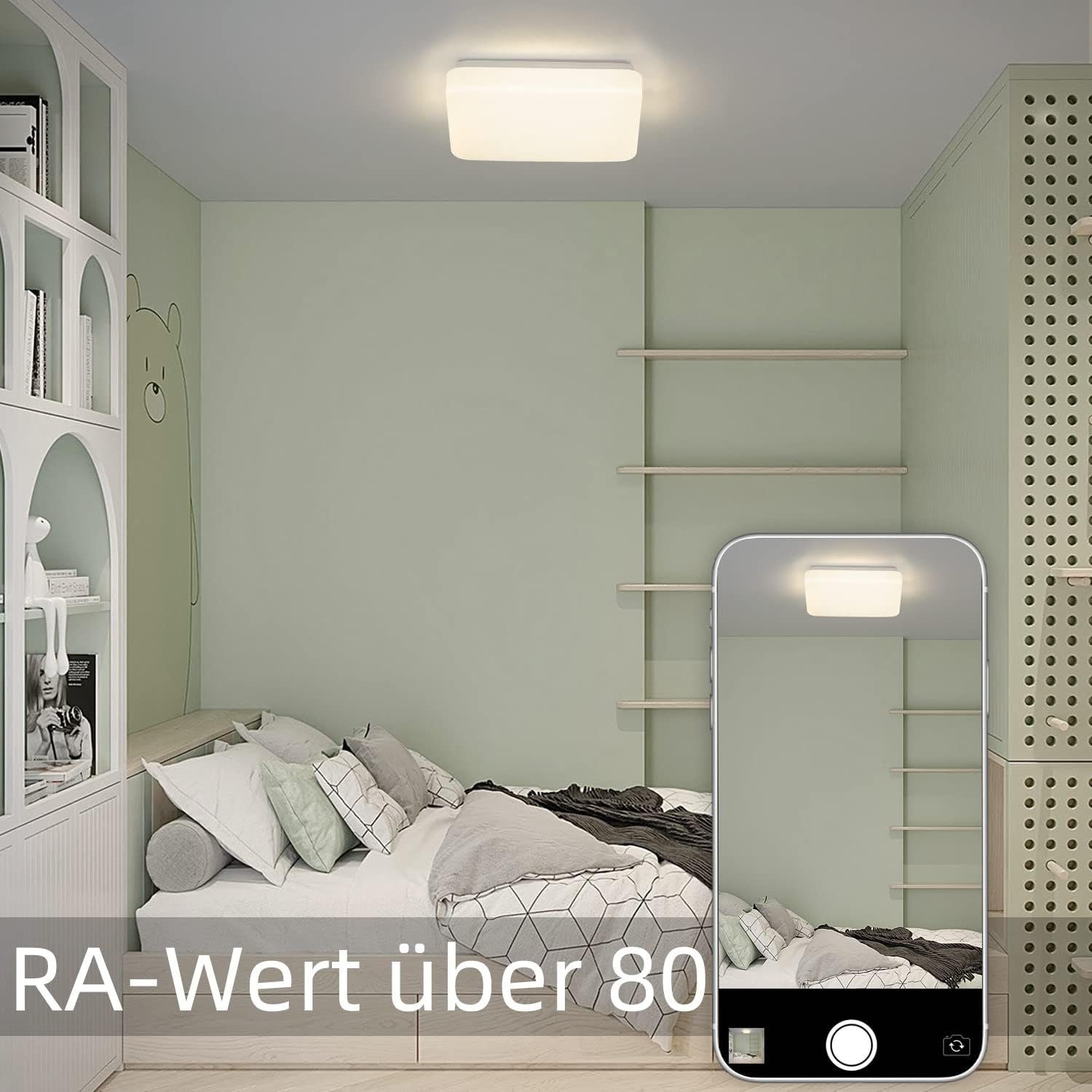 ZMH Deckenleuchte Modern LED Schlafzimmer klein 15W Küche glitzer fest Büro, integriert, Tageslichtweiß Flurlampe