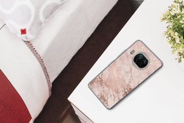 MuchoWow Handyhülle Marmor - Rosa - Luxus - Marmoroptik - Glitzer - Design, Phone Case, Handyhülle Xiaomi Mi 10T Lite, Silikon, Schutzhülle