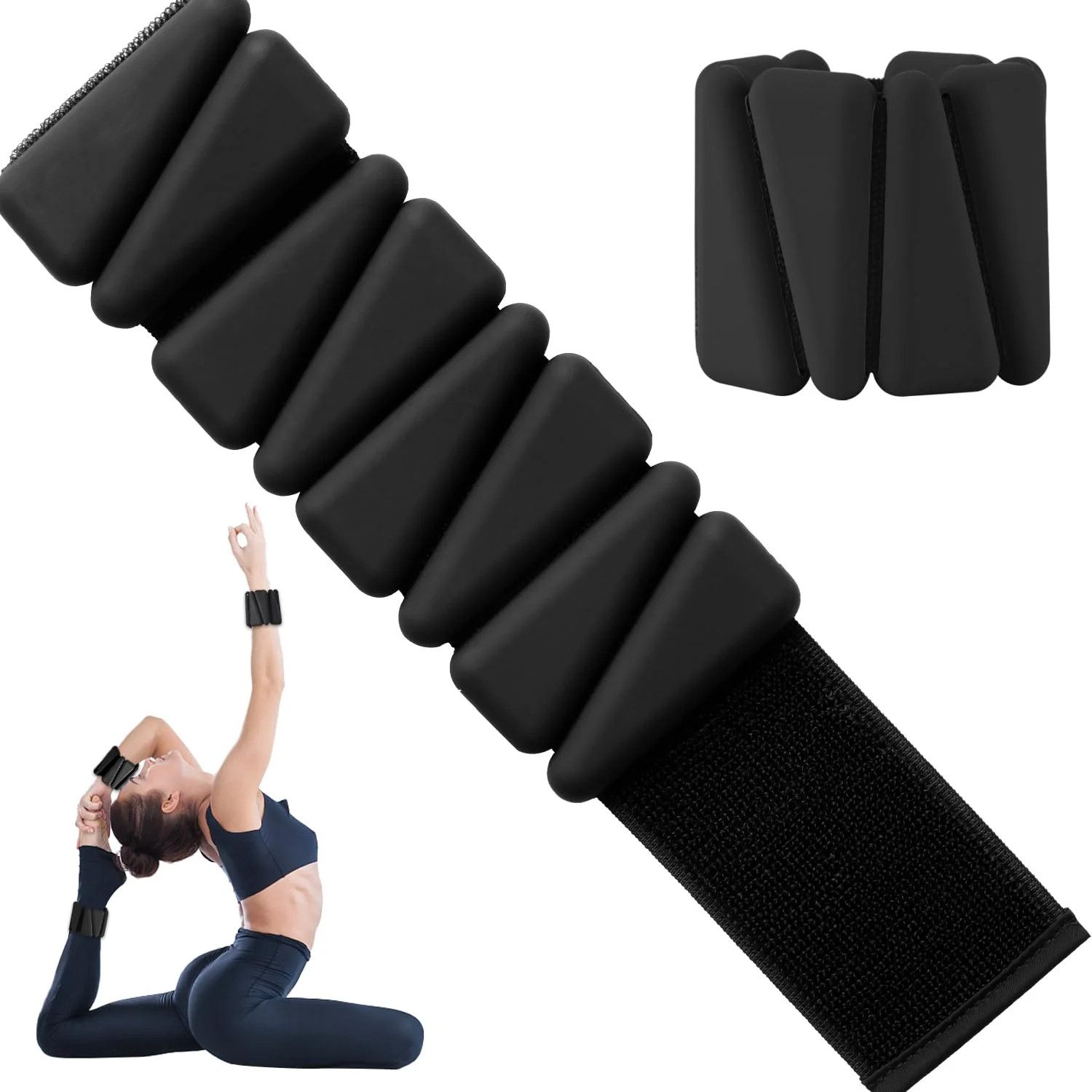 Refined Living Gewichtsmanschette 2er Fußgewichte Gewichtsmanschetten fuß 0.9 KG Handgelenk & Knöchel, (Silikon Ankle Weights Knöchelgewichte Fussgewichte für Cardio Aerobic, Verstellbare Bein & Armgewichte für Gehen, Laufen, Yoga, Pilates), für Frauen und Männer Workouts Perfekt für Joggen, Krafttraining