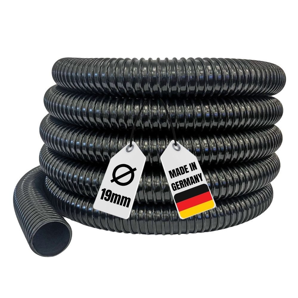 Spiralschlauch Teichschlauch Meterware 19 mm 3/4" schwarz Top Qualität Spiralschlauch
