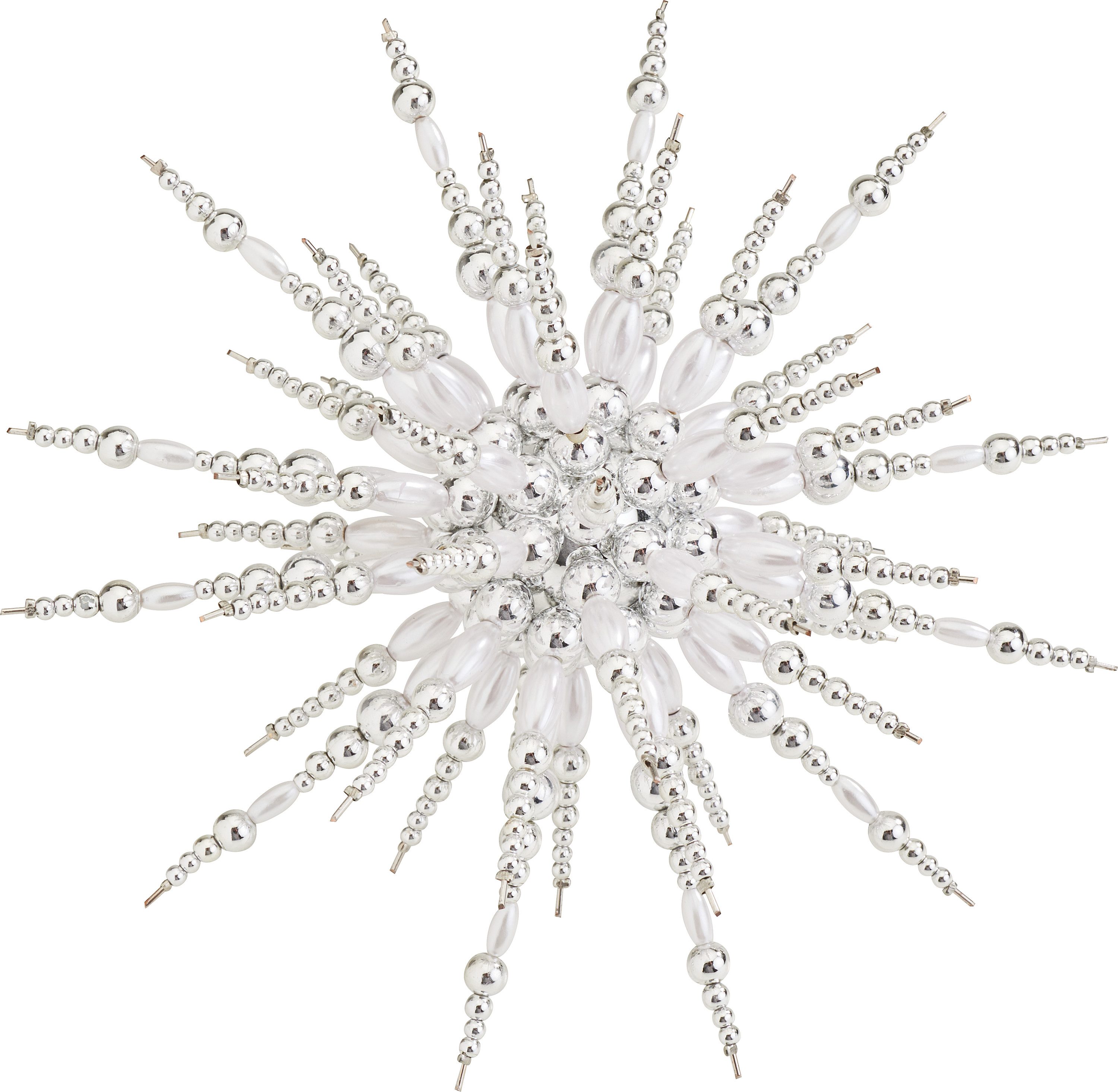 Zauberperle Bastelperlen Perlenstern-Komplettset 'Silvern Star', Ø 15cm