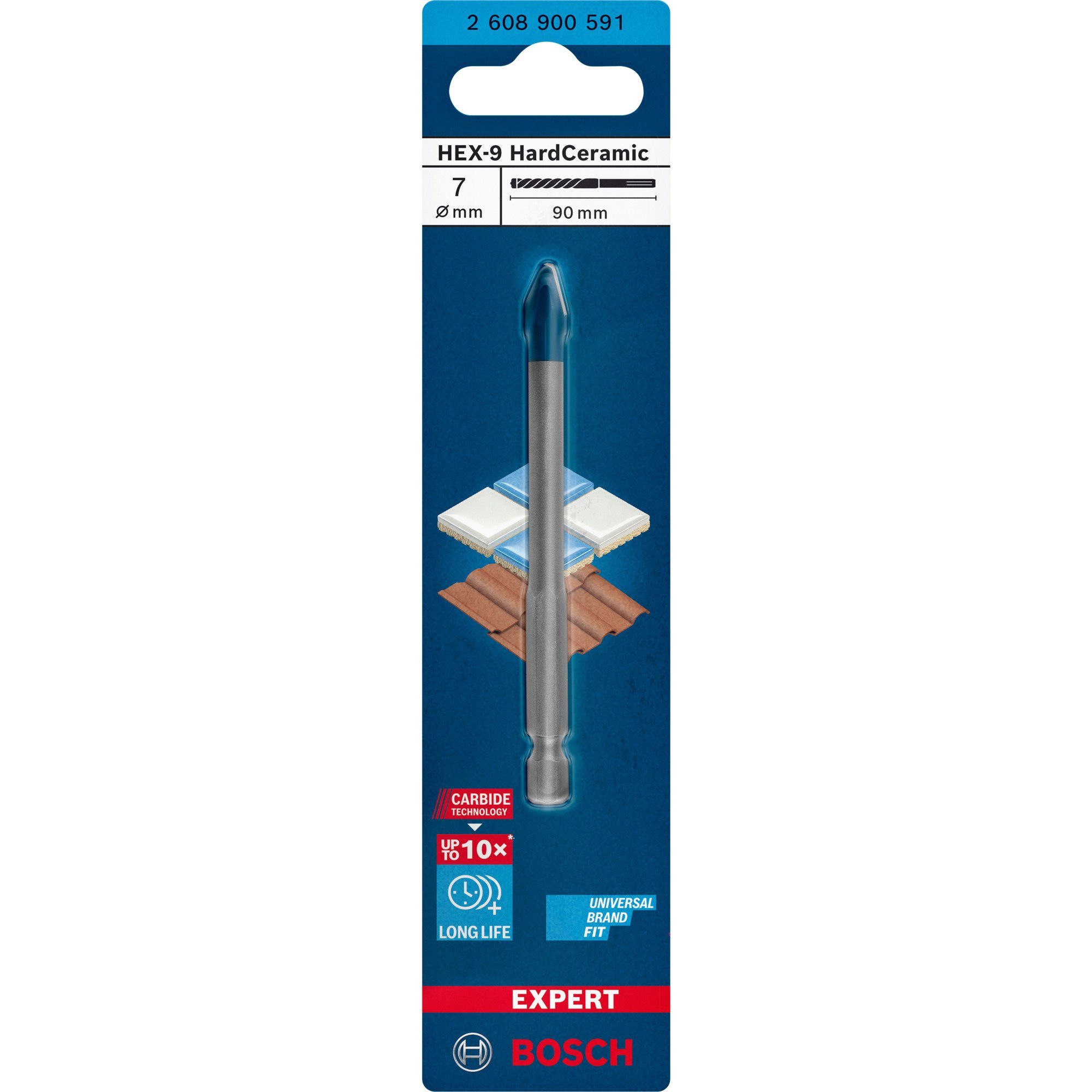 Bohrer- und Bitset Bosch Professional Expert HEX-9 HardCeramic